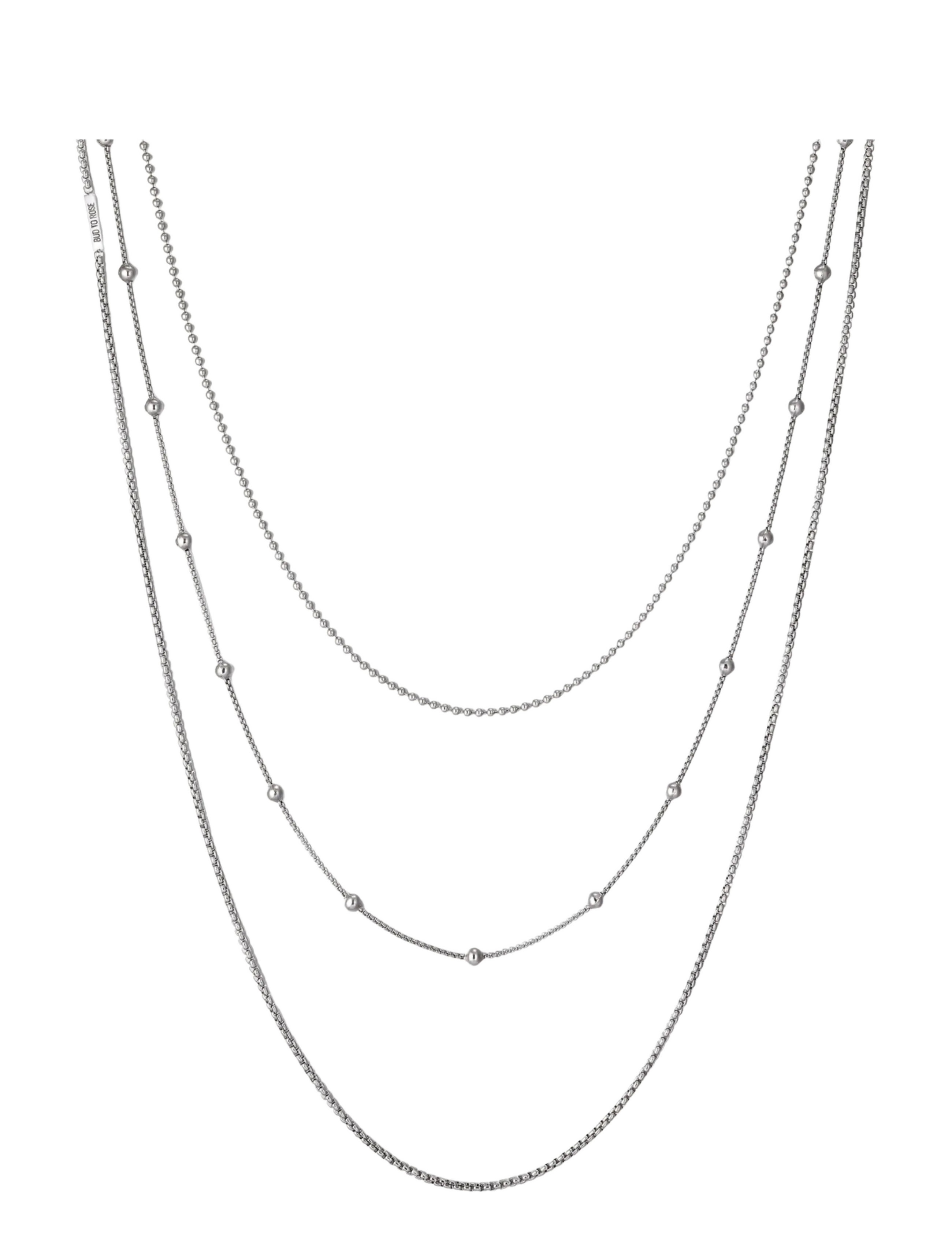 Bud To Rose Sacramento 3-Row Long Necklace Gold - Bud To Rose - SILVER / silver