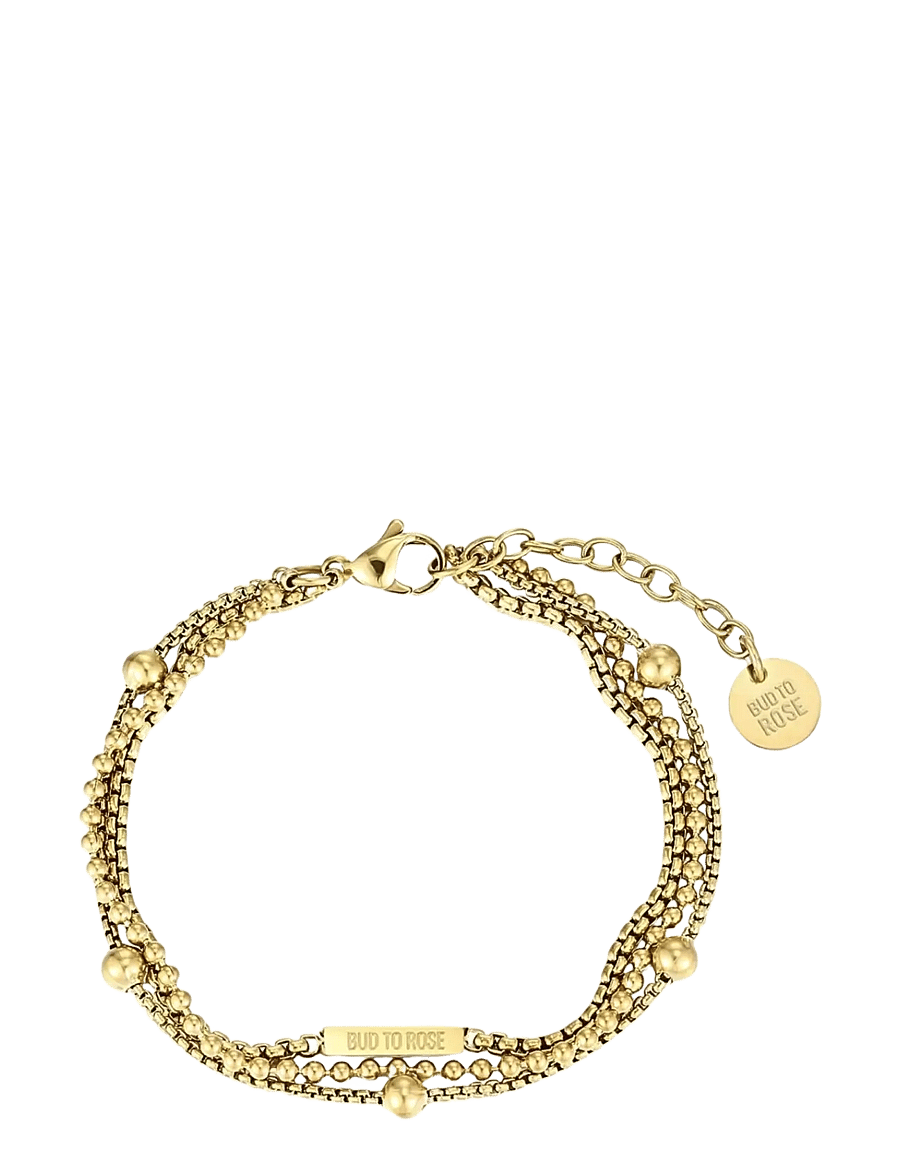 Bud To Rose - Sacramento 3-Row Bracelet Gold - kedjearmband - gold - 1