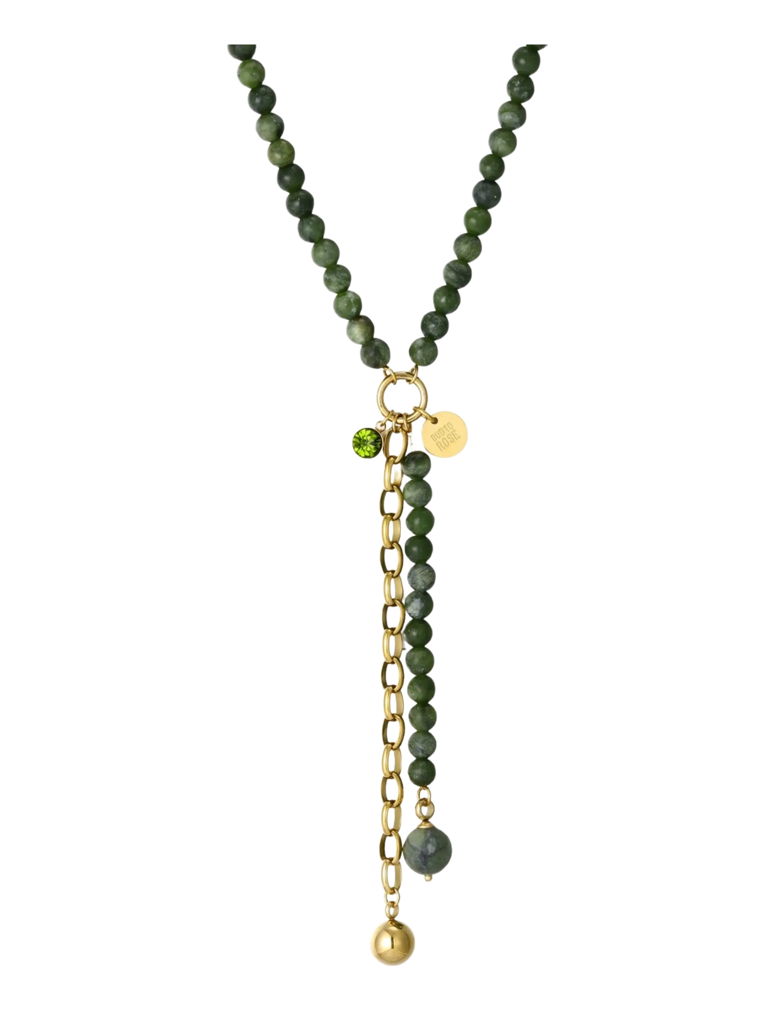 Bud To Rose Beverly Icon Necklace Green/Gold - Statement-halskjeder - GOLD / green