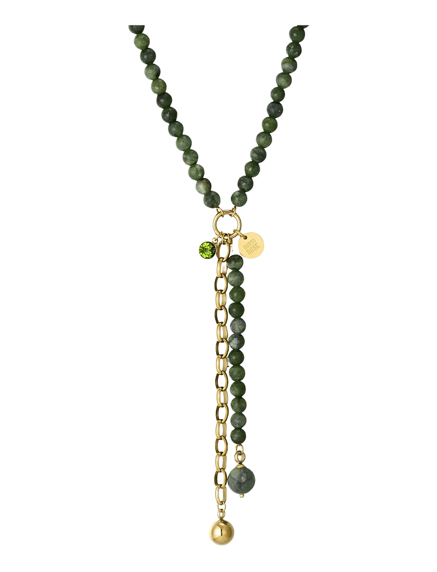 Bud To Rose - Beverly Icon Necklace Green/Gold - statement-halskjeder - gold - 0
