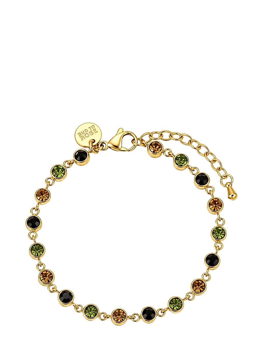 Bud To Rose - Lima Bracelet Green/Black/Gold - kedjearmband - gold - 1