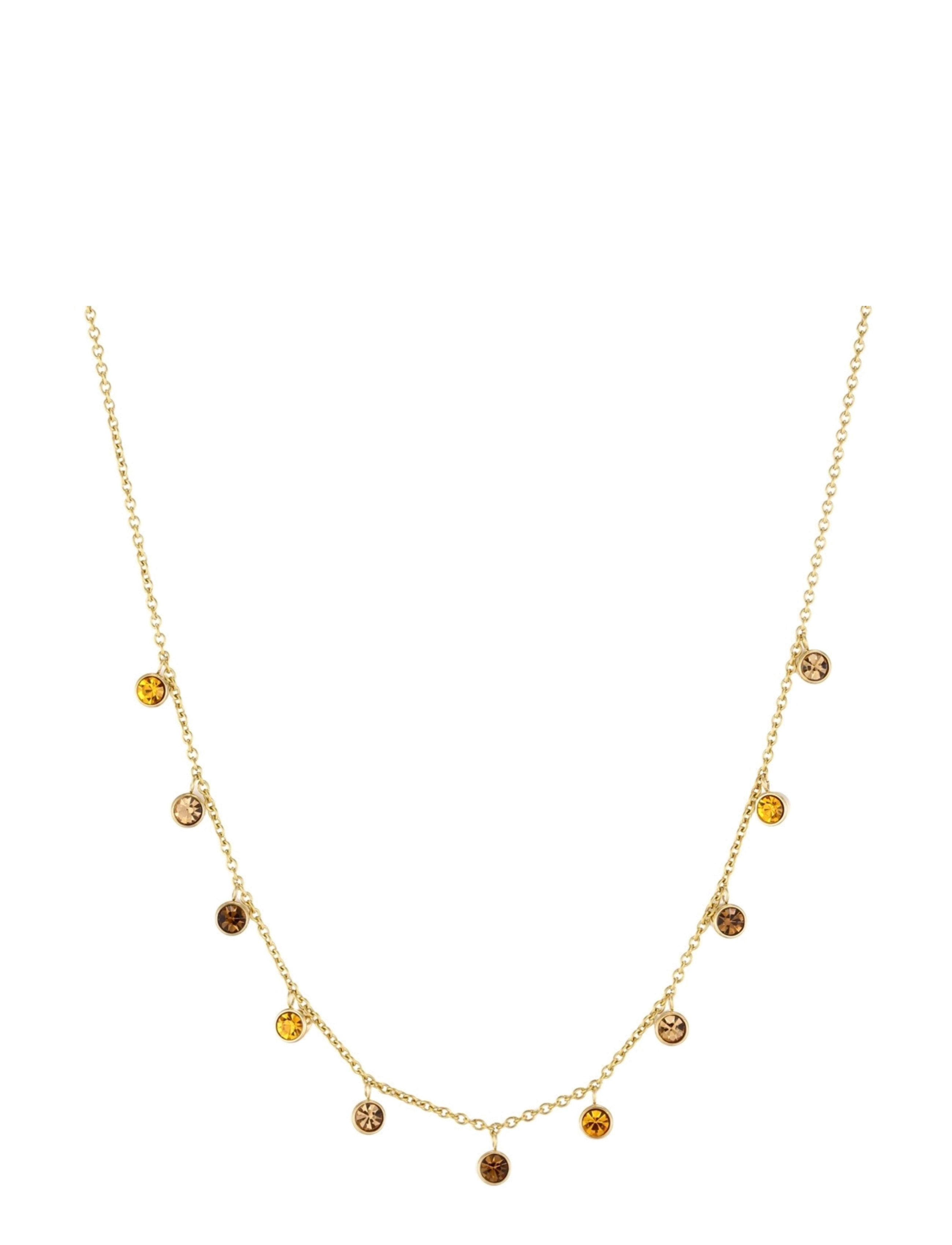 Bud To Rose Lima Charm Necklace Amber/Gold - Bud To Rose - GOLD / gold