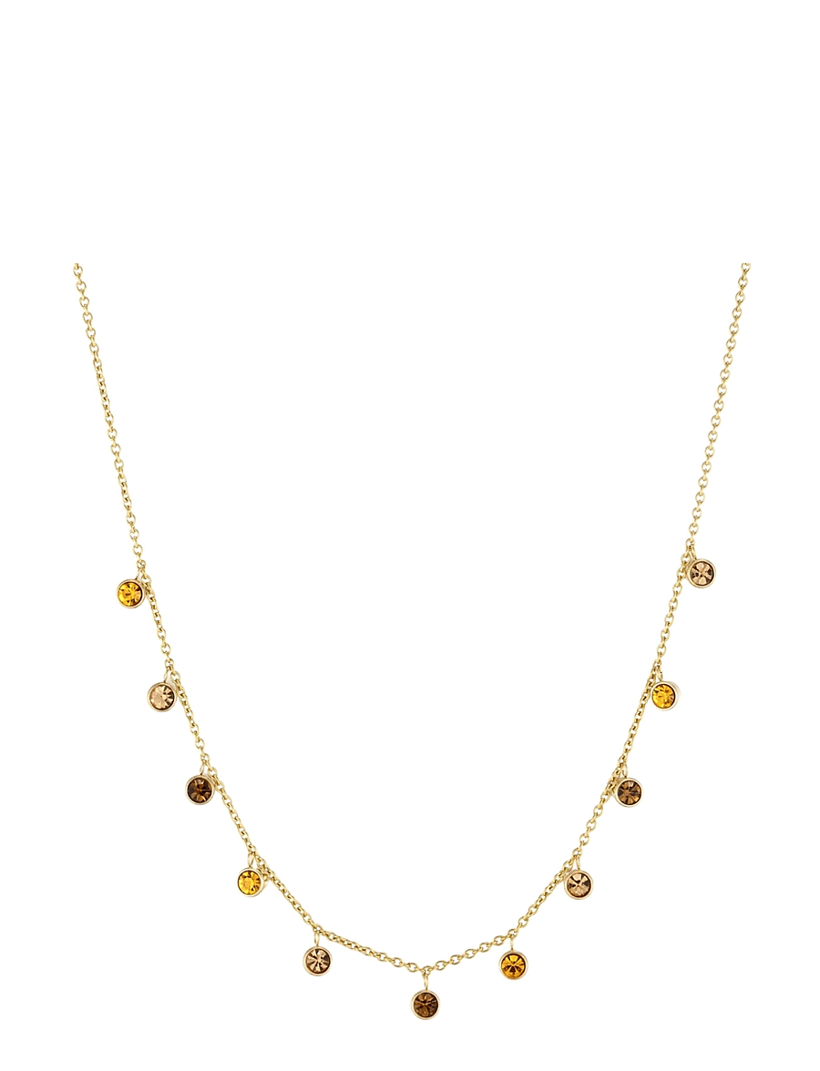 Bud To Rose - Lima Charm Necklace Amber/Gold - kedjehalsband - gold - 1