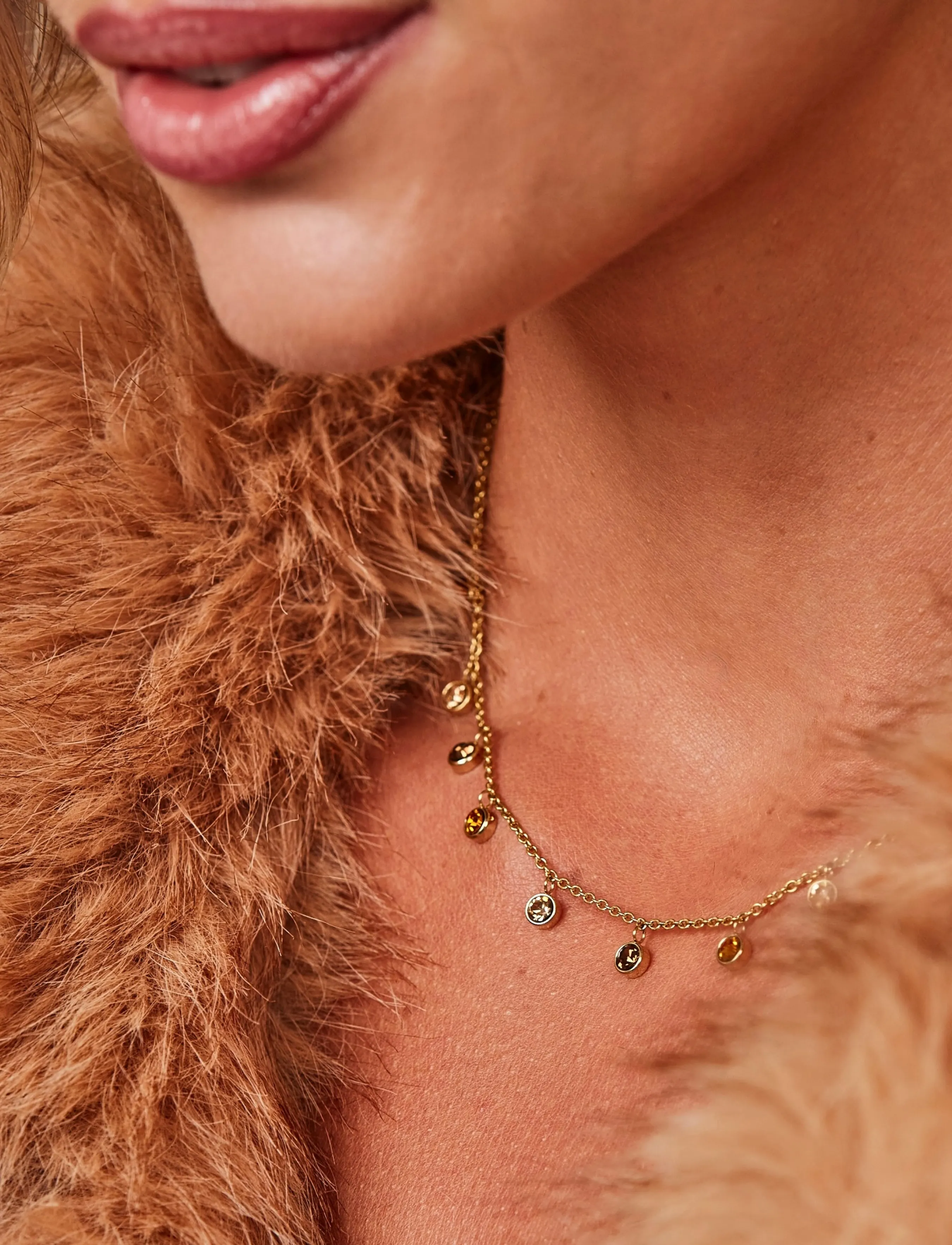 Bud To Rose Lima Charm Necklace Amber/Gold, One Size, Necklaces, Gold - Chain Frauen