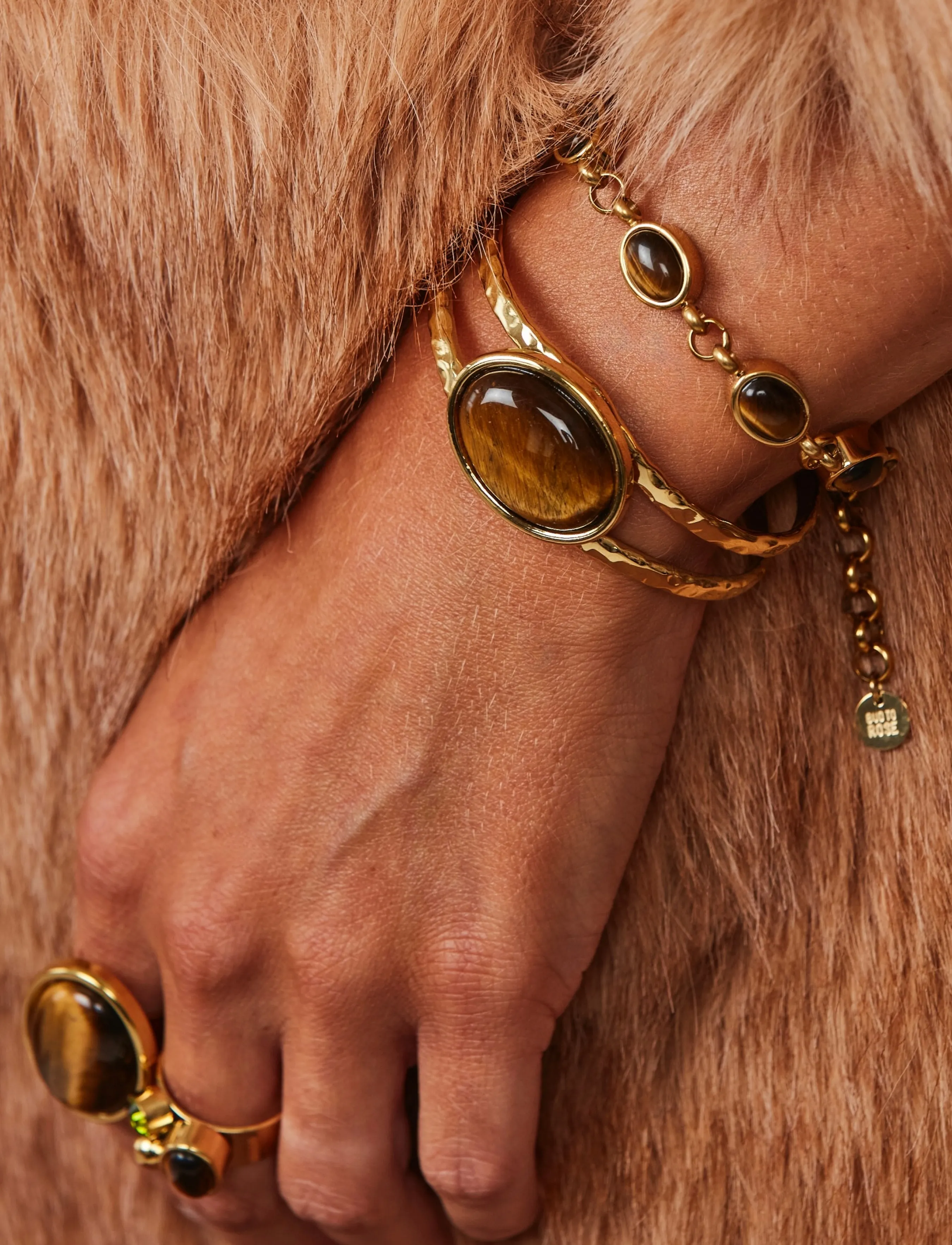 Bud To Rose Retro Bracelet Brown/Gold, One Size, Bracelets, Gold - Chain Frauen