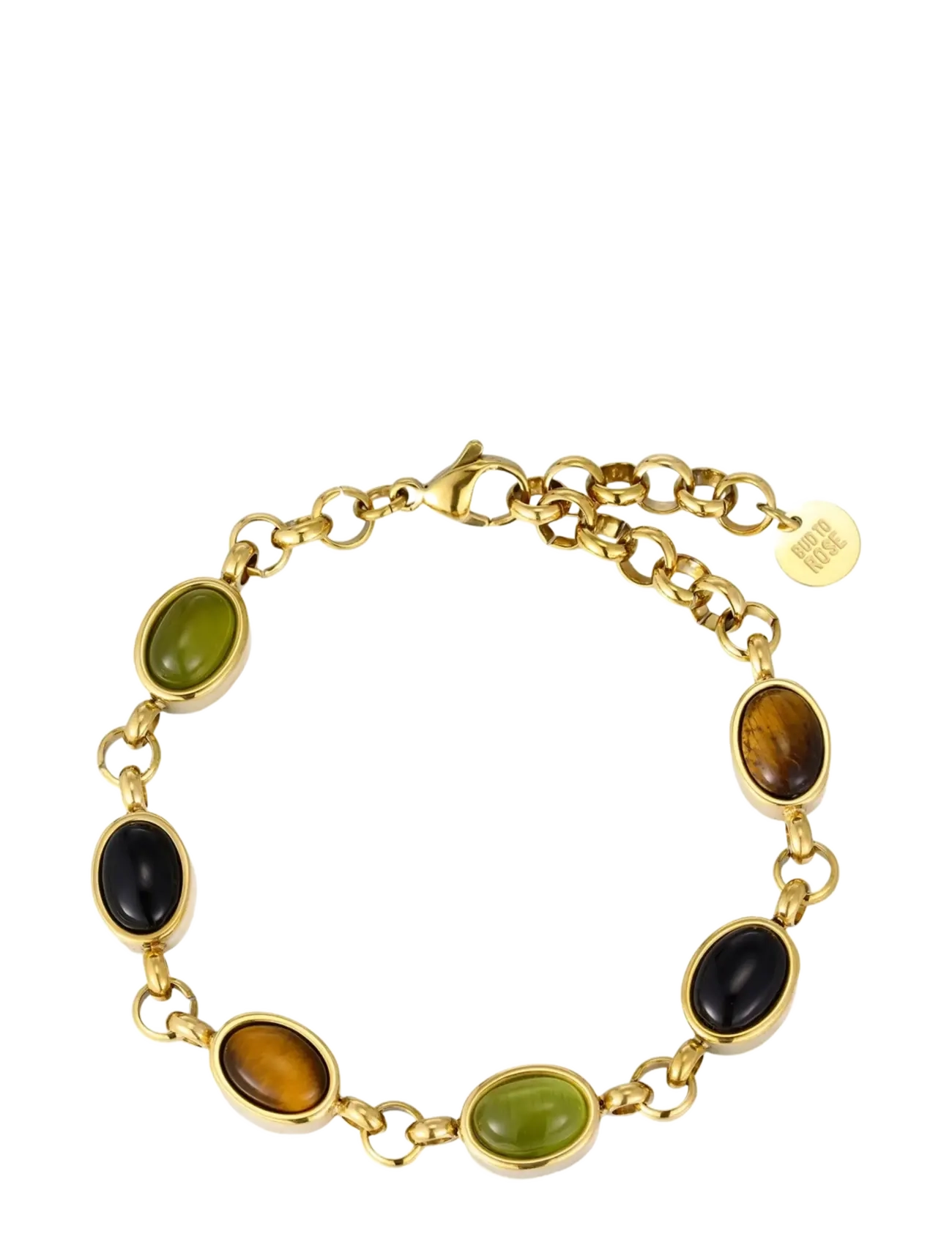 Bud To Rose Retro Bracelet Green/Brown/Gold - Occasionwear - GOLD / gold