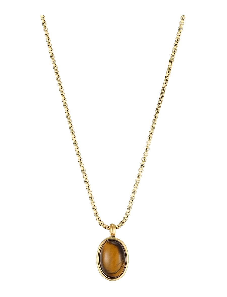 Bud To Rose - Retro Necklace Brown/Gold - ketten mit anhänger - gold - 1