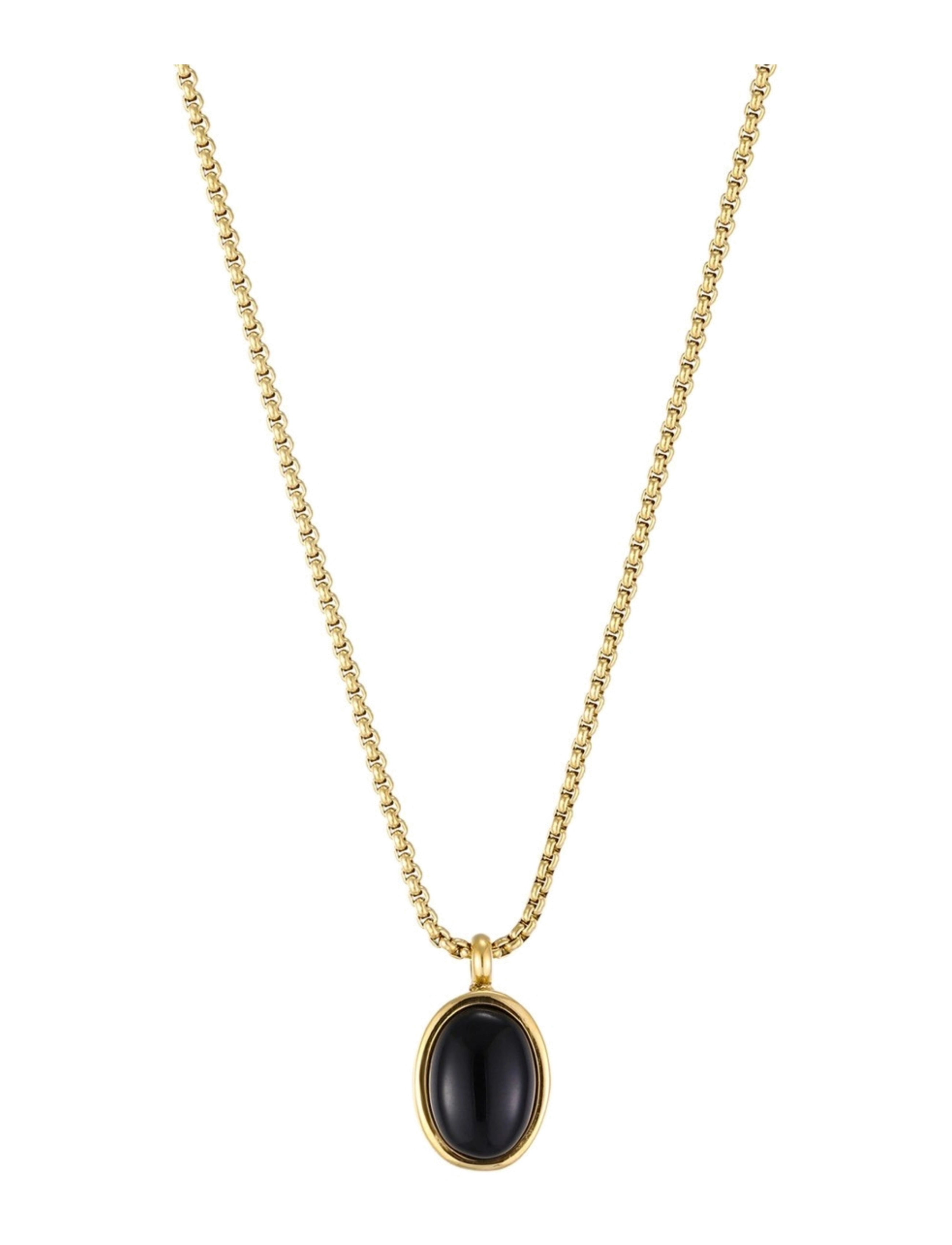 Bud To Rose Retro Necklace Black/Gold - Statement-halskjeder - GOLD / gold