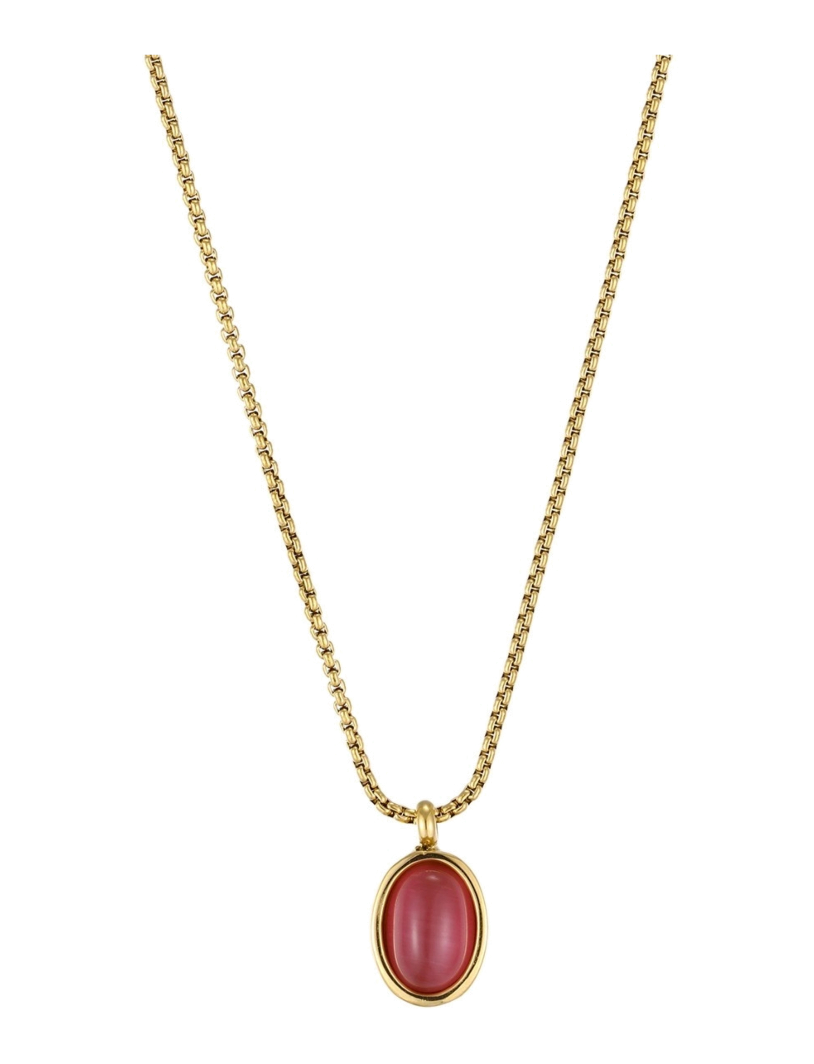 Bud To Rose Retro Necklace Pink/Gold - Bud To Rose - GOLD / gold