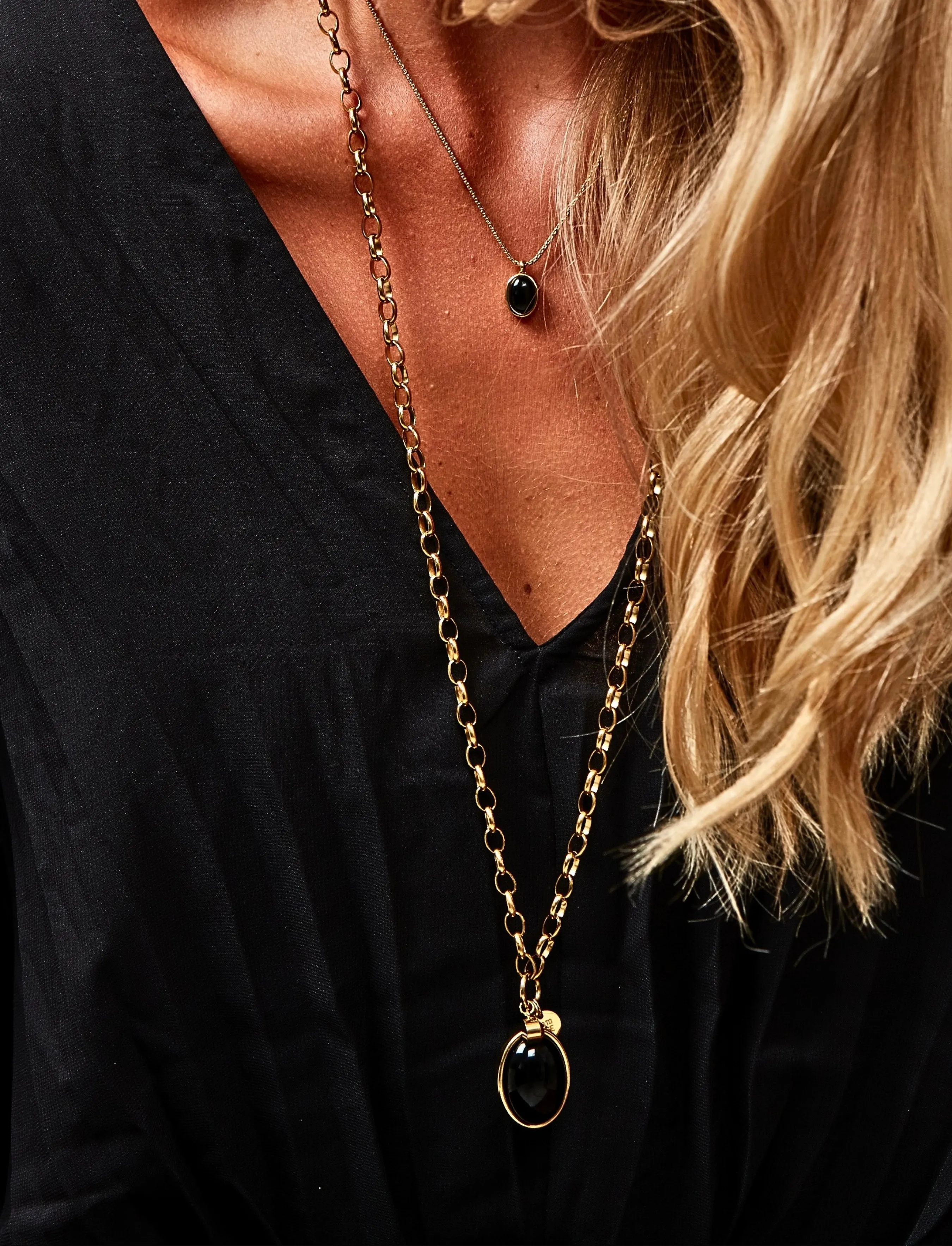Bud To Rose Retro Long Necklace Black/Brown/Gold, One Size, Necklaces, Gold - Statement Frauen