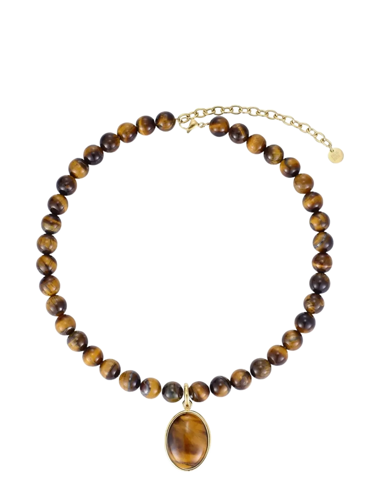 Bud To Rose Retro Stone Necklace Brown/Gold - Statement-halskjeder - GOLD / gold