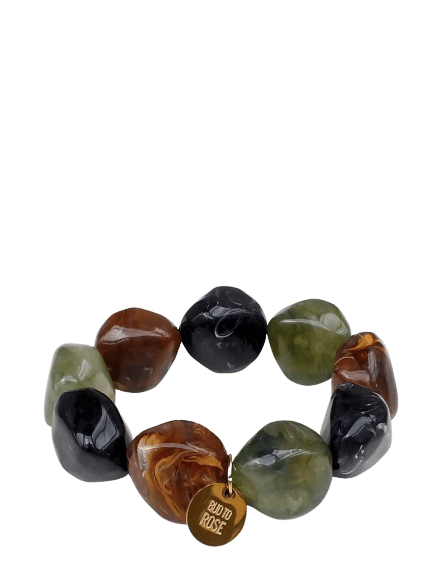 Bud To Rose - Vibe Resin Bracelet Mix Black - armband - black - 1