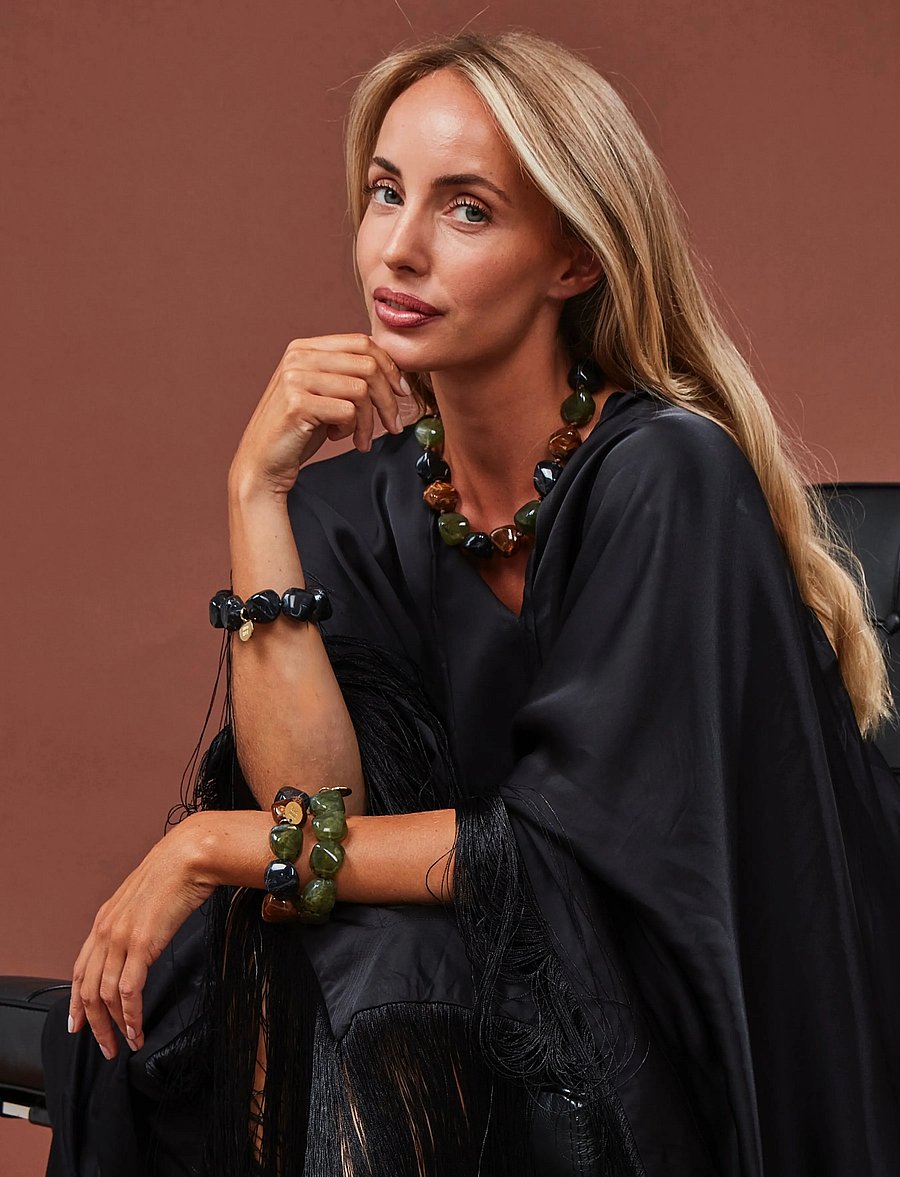 Bud To Rose - Vibe Resin Bracelet Mix Black - armband - black - 0