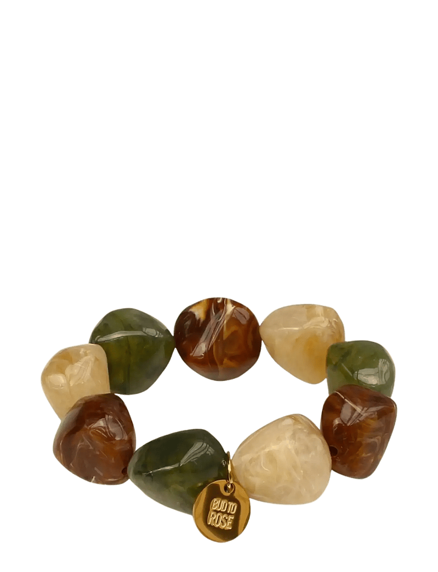 Bud To Rose - Vibe Resin Bracelet Mix Black - armband - brown - 1