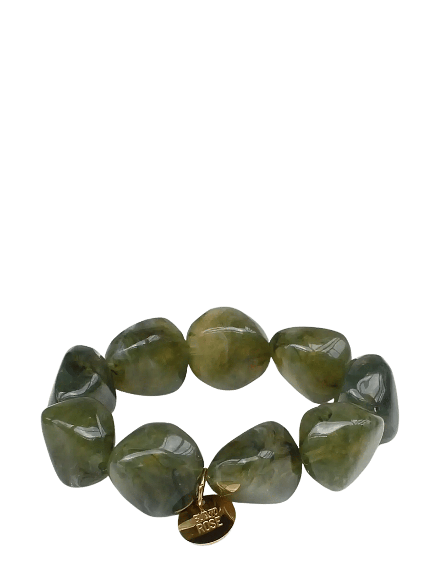 Bud To Rose - Vibe Resin Bracelet Mix Black - armband - green - 1