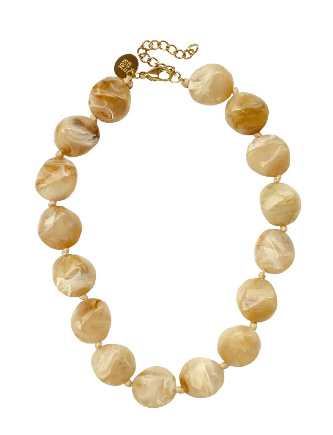 Bud To Rose Vibe Resin Necklace Sand - Statement-halskjeder - SAND / beige