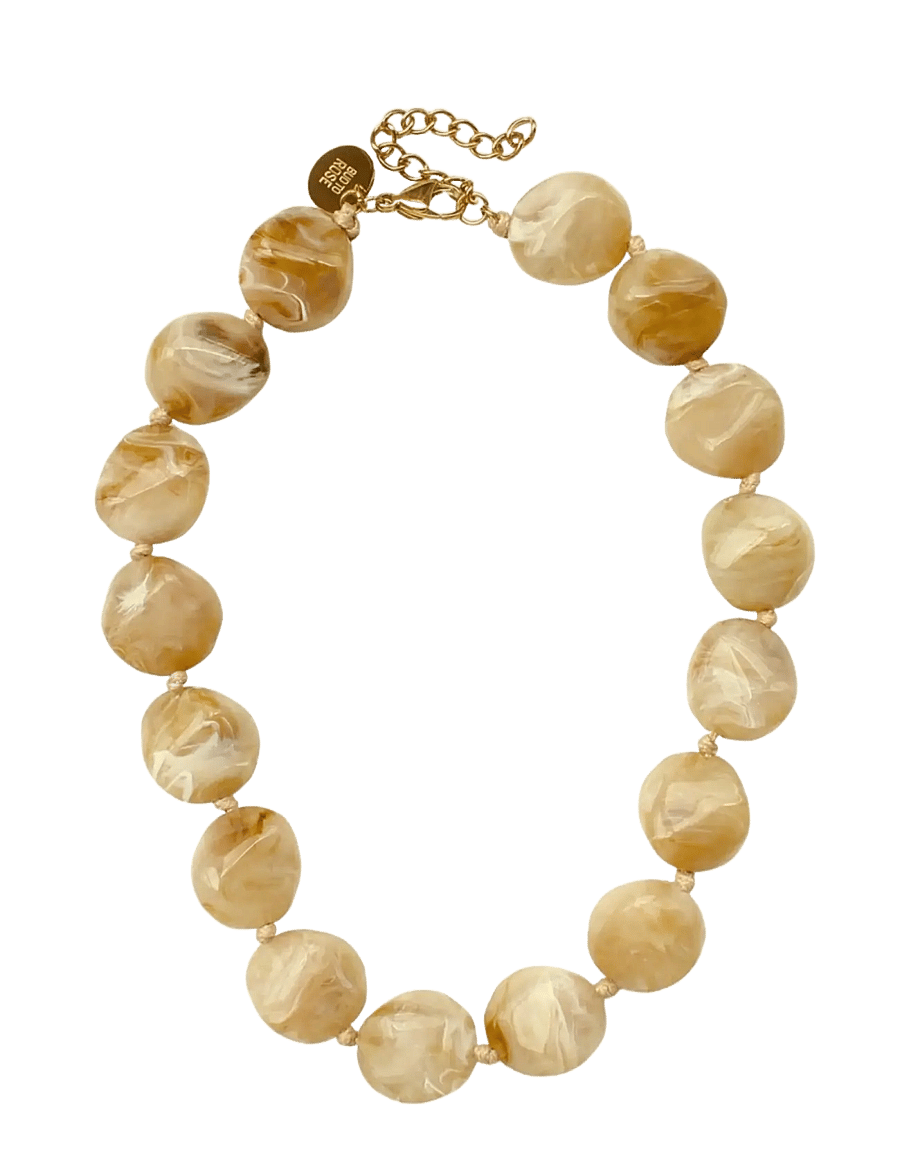 Bud To Rose - Vibe Resin Necklace Sand - statement halskæder - sand - 1