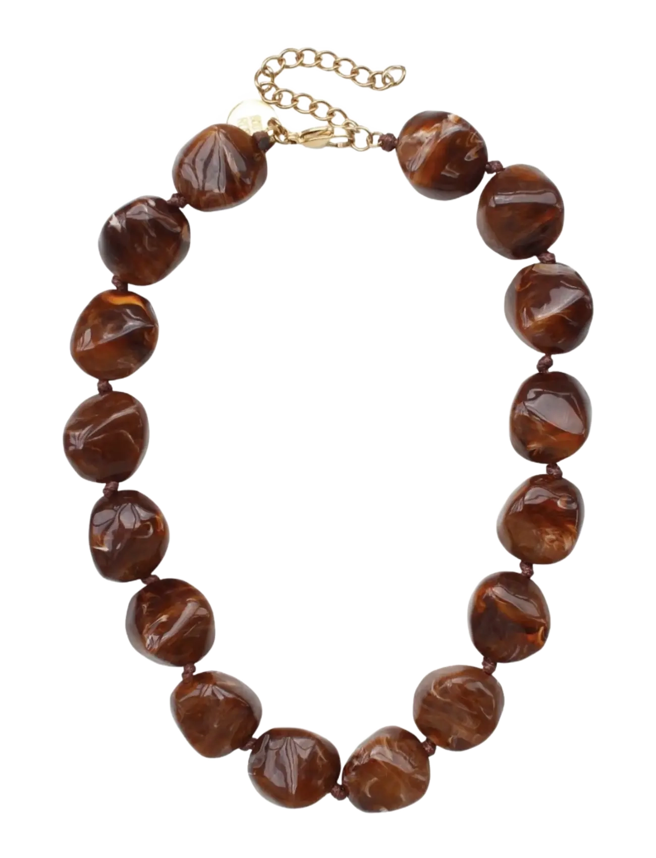 Bud To Rose Vibe Resin Necklace Brown - Statement-halskjeder - BROWN / brown