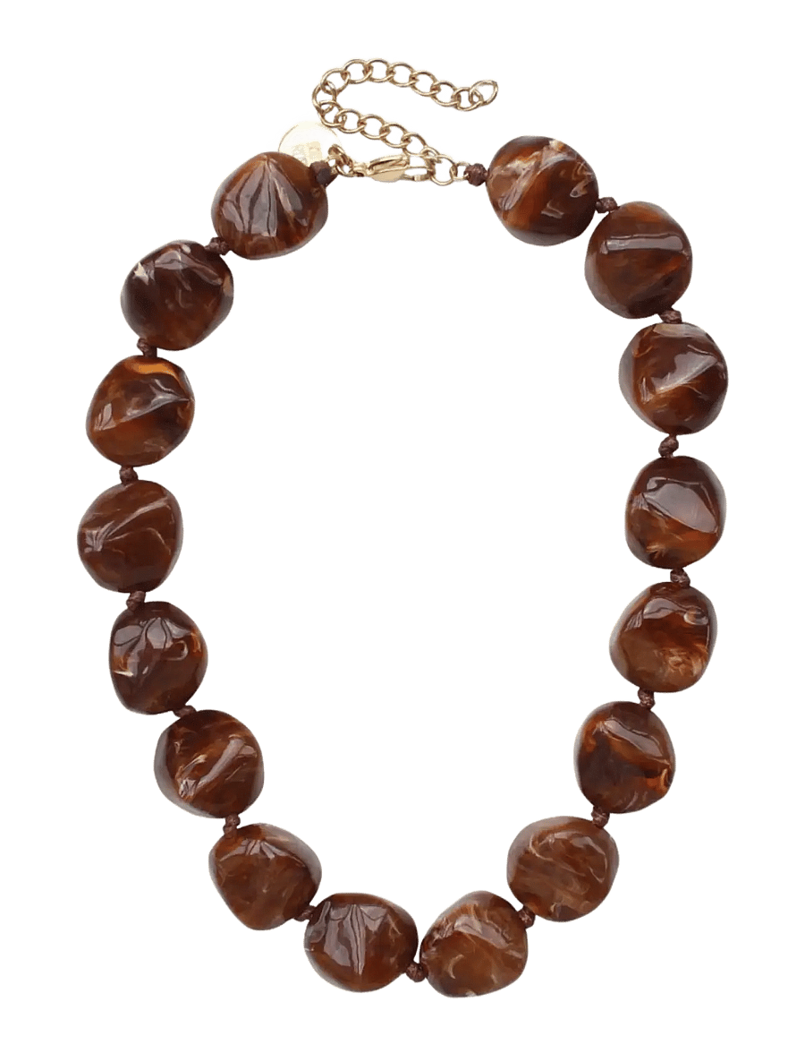Bud To Rose - Vibe Resin Necklace Brown - statement-ketten - brown - 1