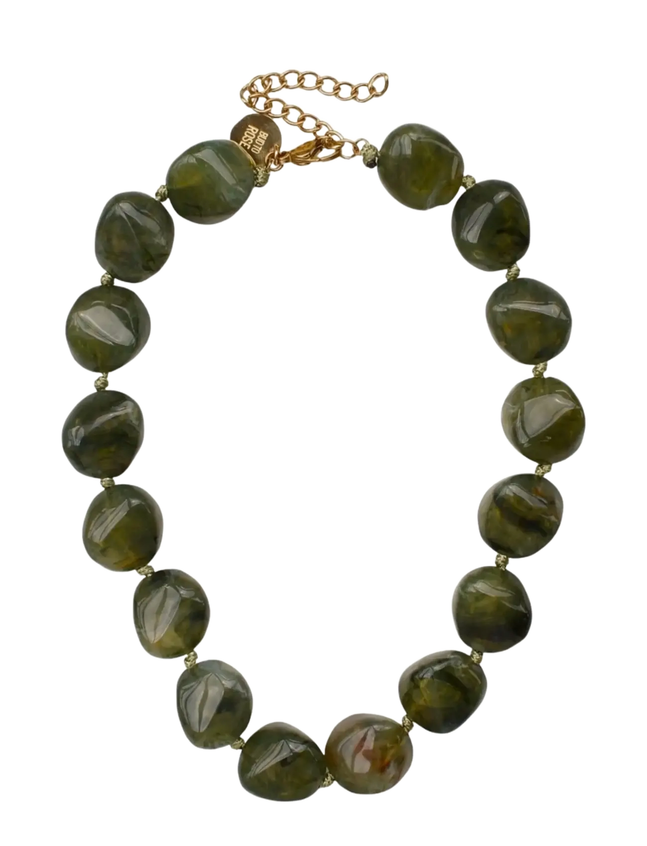 Bud To Rose Vibe Resin Necklace Green - Statement-halskjeder - GREEN / green