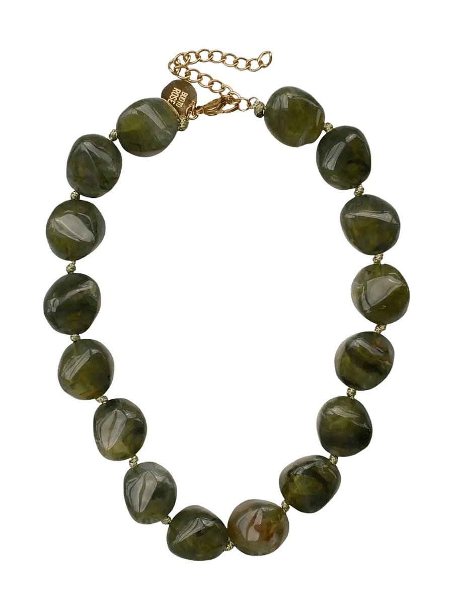 Bud To Rose - Vibe Resin Necklace Green - statement-ketten - green - 1