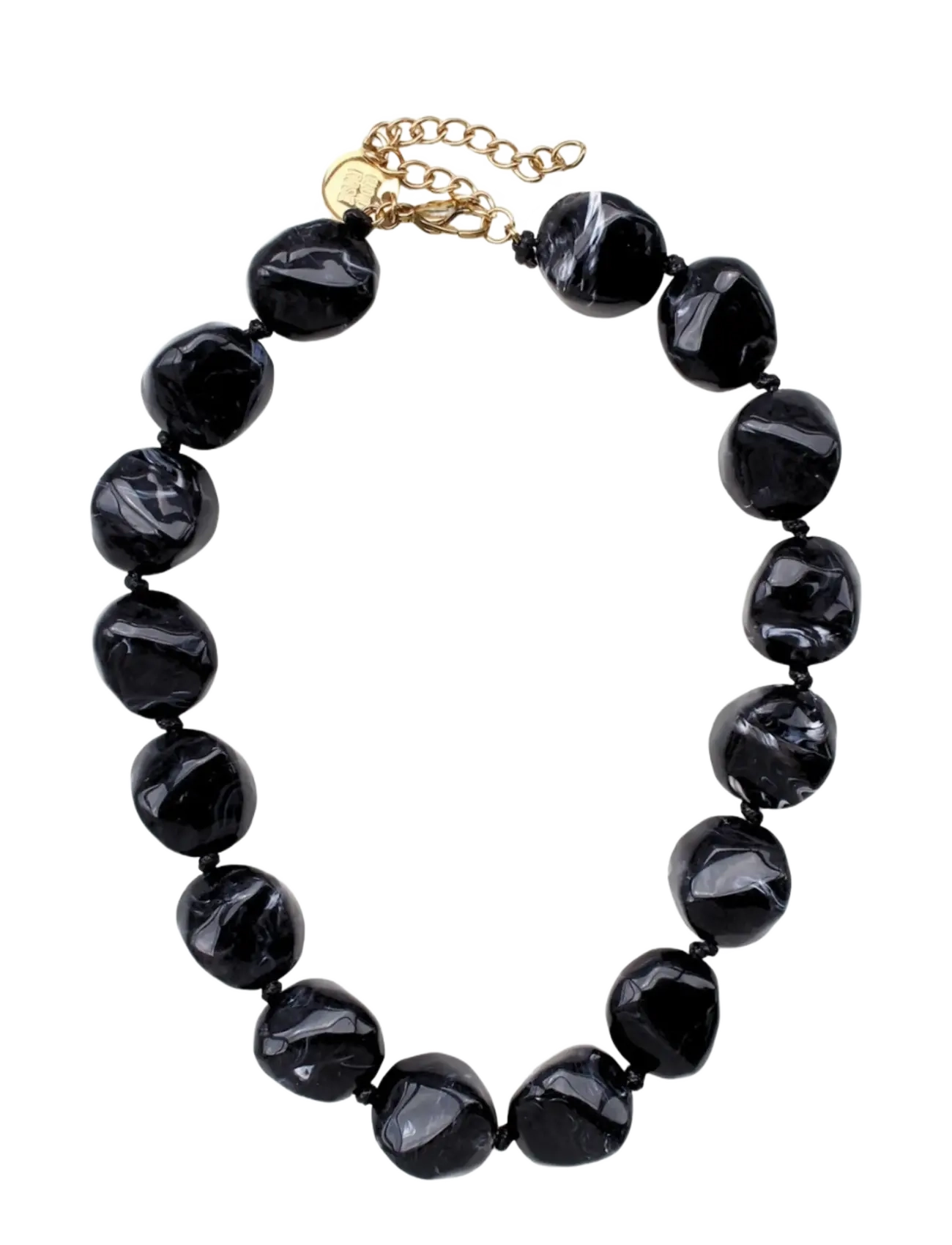 Bud To Rose Vibe Resin Necklace Black - Statement-halskjeder - BLACK / black