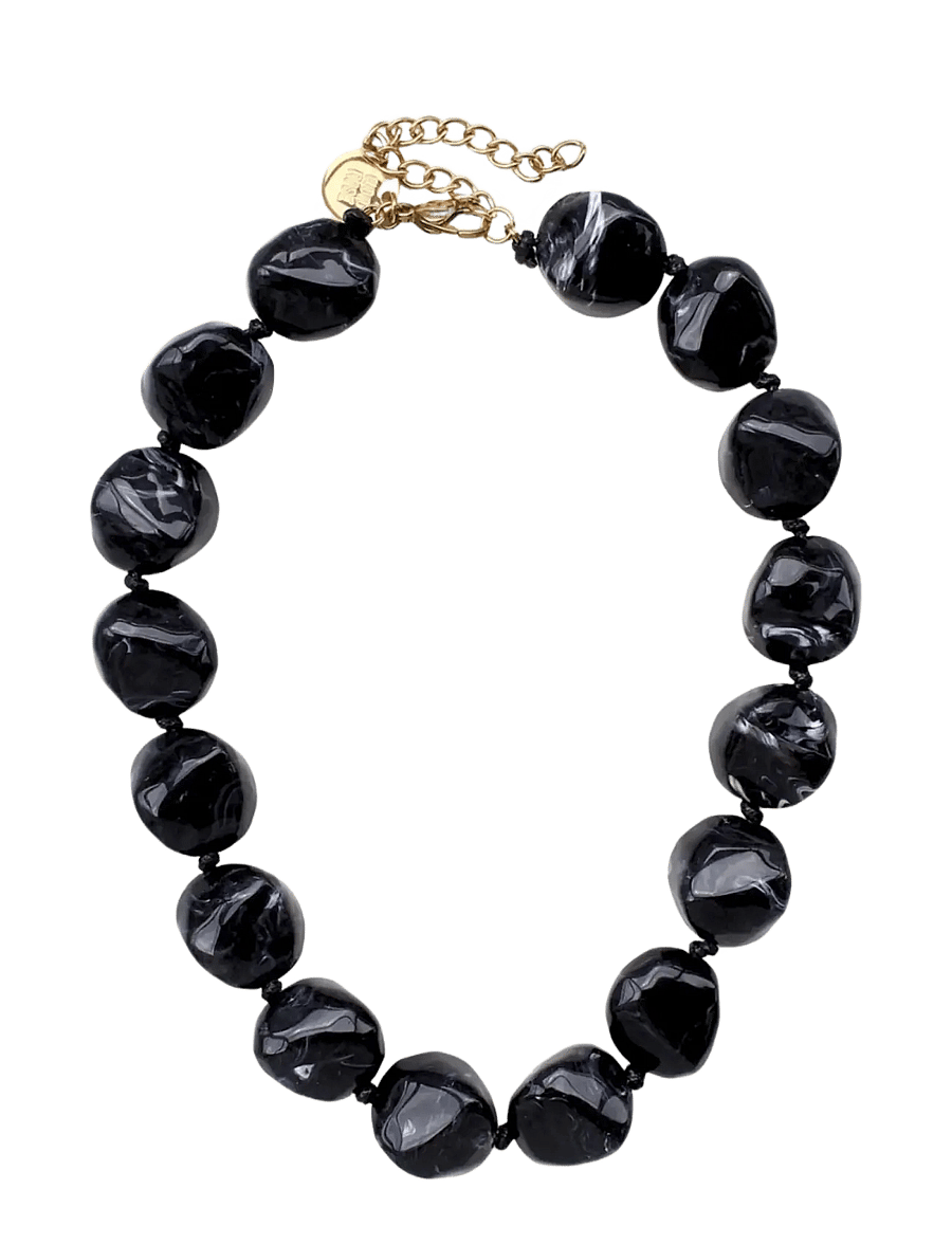 Bud To Rose - Vibe Resin Necklace Black - statement-ketten - black - 1