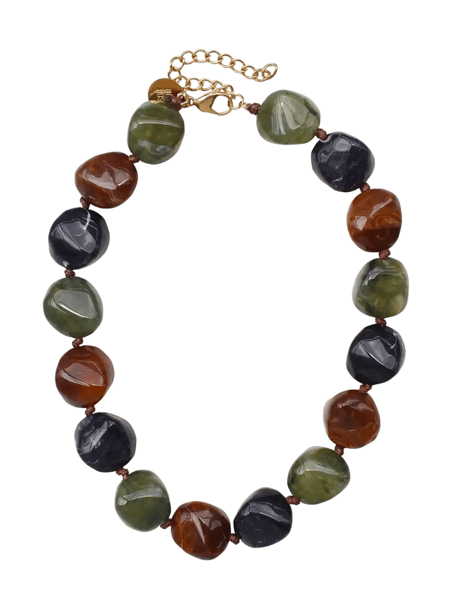 Bud To Rose - Vibe Resin Necklace Mix Black - statement halskæder - black - 1
