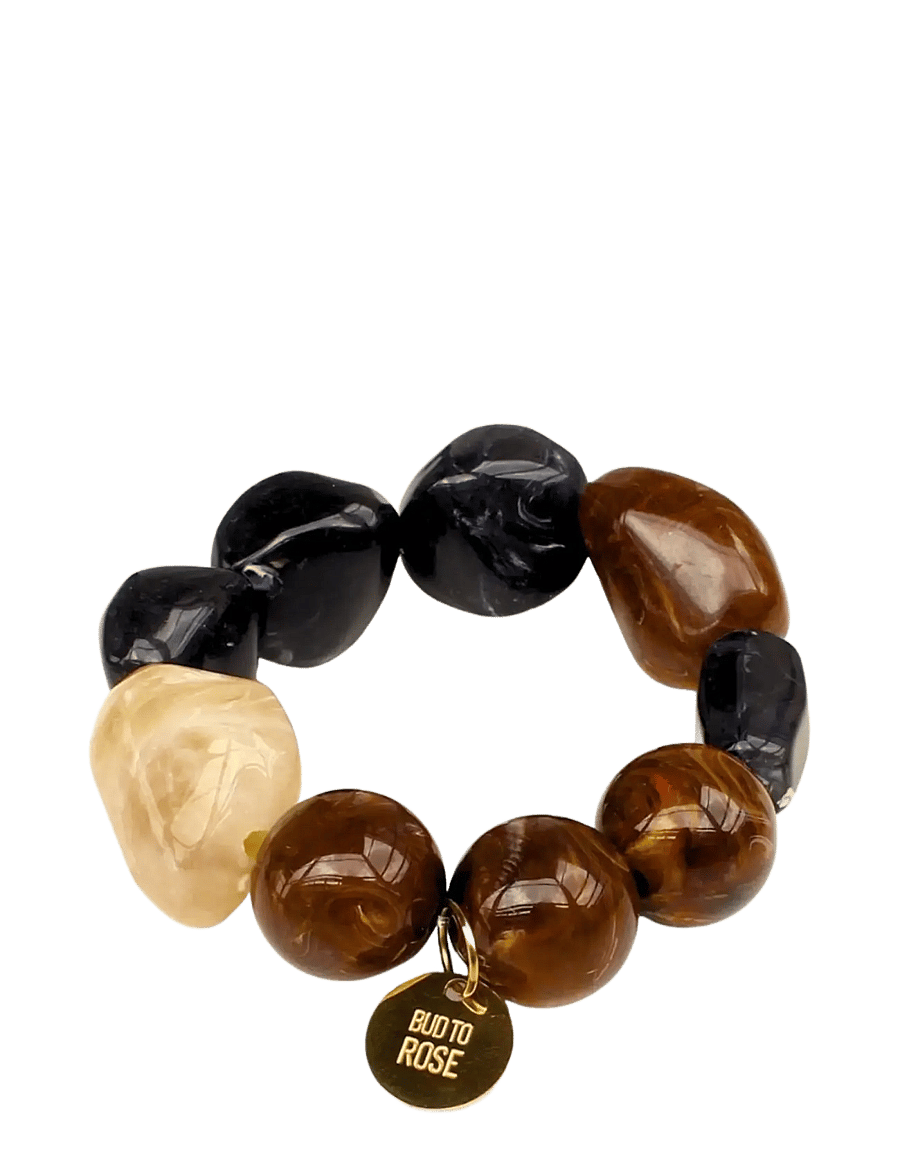 Bud To Rose - Molto Resin Bracelet Mix Green - armband - black - 1