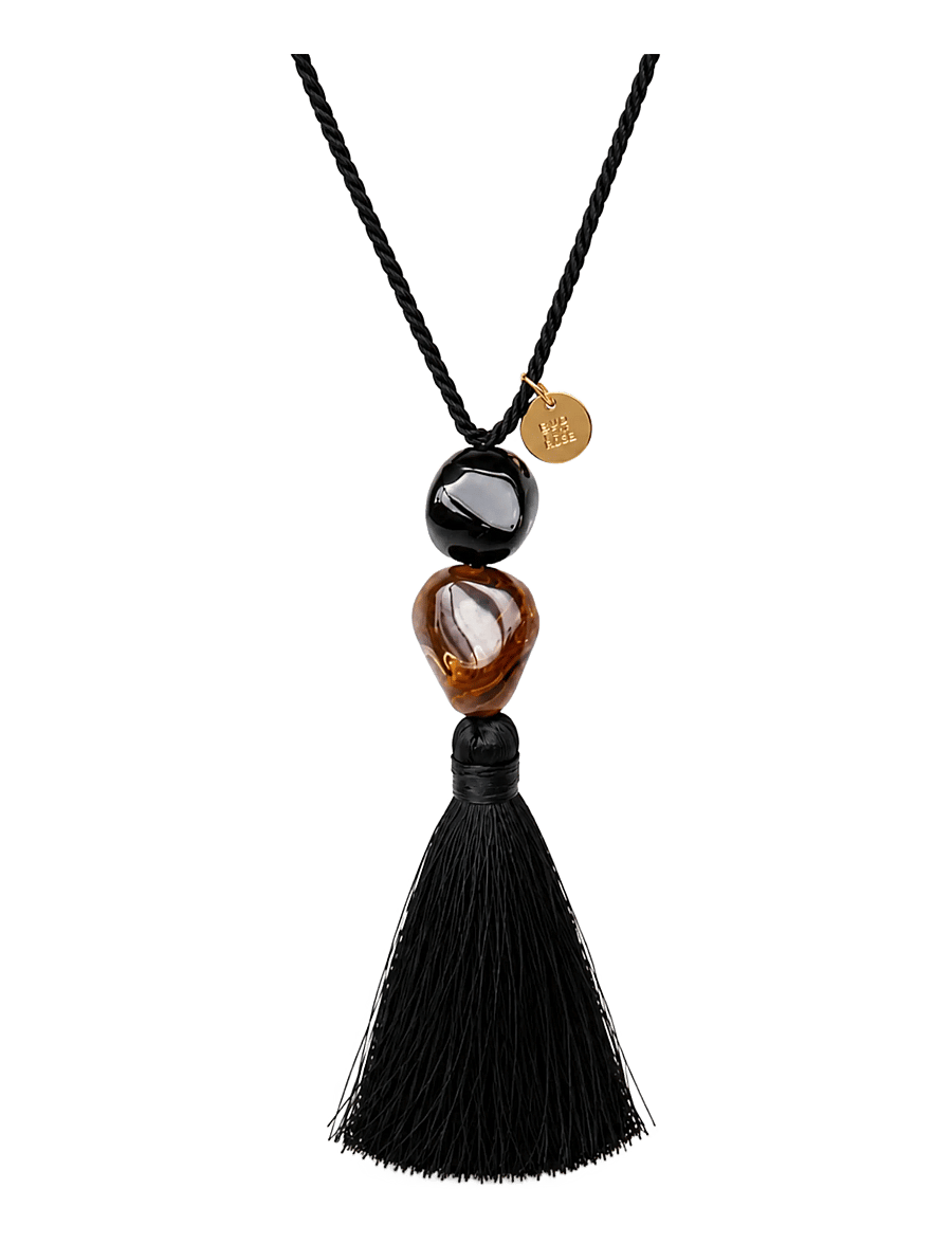Bud To Rose - Vibe Tassel Necklace Black - statement-ketten - black - 1