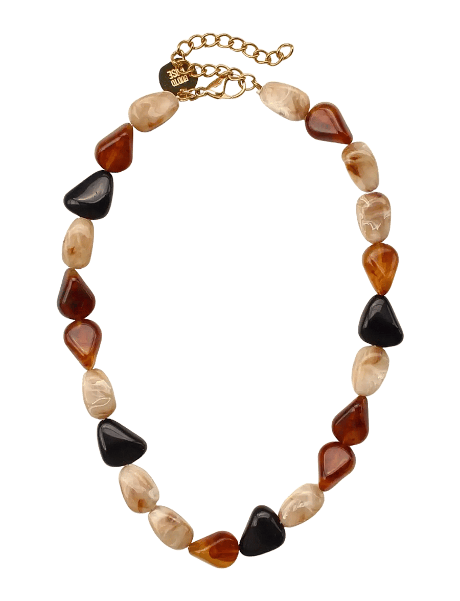 Bud To Rose - Prisma Resin Necklace Black - statement halskæder - black - 1