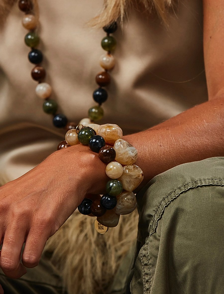 Bud To Rose - Velvet Resin Bracelet Mix - armbänder - mix - 0
