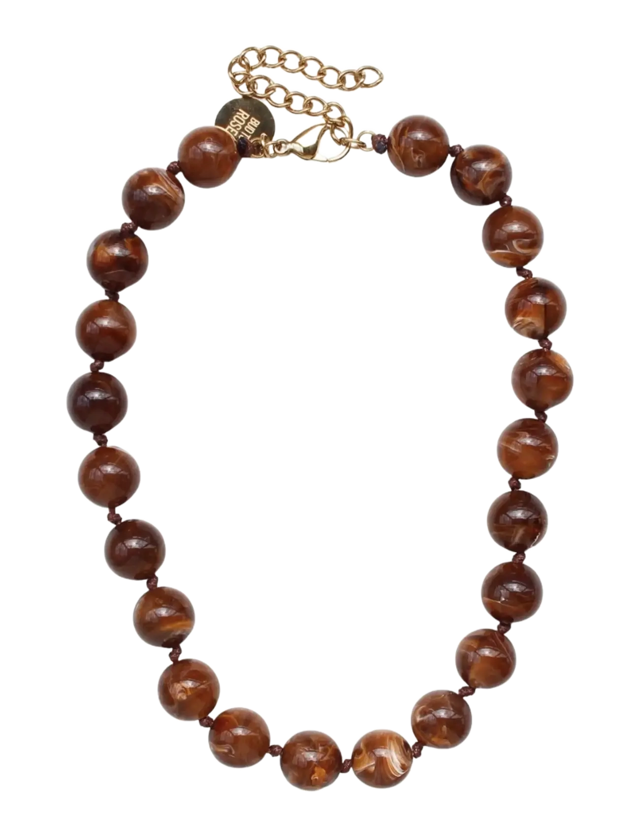 Bud To Rose Velvet Resin Necklace Green - Statement-halskjeder - BROWN / brown