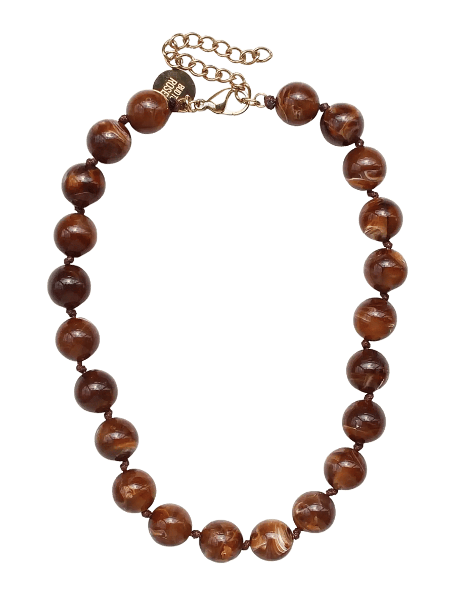 Bud To Rose - Velvet Resin Necklace Mix - statement halskæder - brown - 1