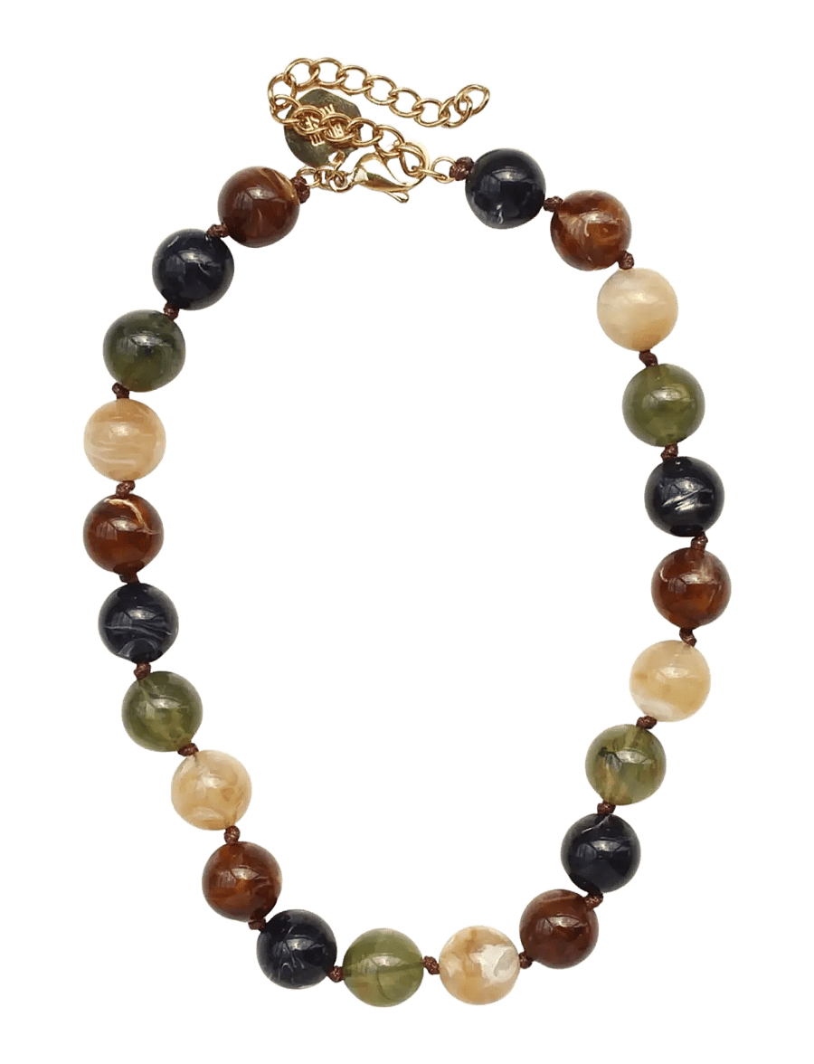 Bud To Rose - Velvet Resin Necklace Mix - statementhalsband - mix - 1