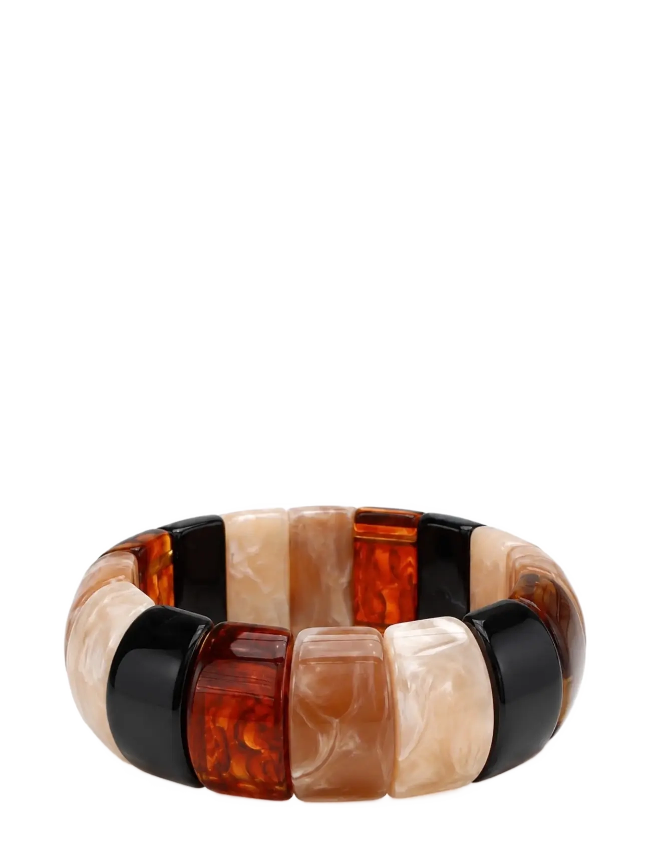 Bud To Rose Eclipse Resin Bracelet Brown/Black - Armband - BLACK / brown