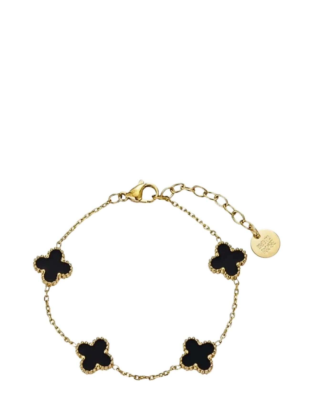 Bud To Rose Clover Multi Enamel Bracelet Black/Gold - Armband - GOLD / gold
