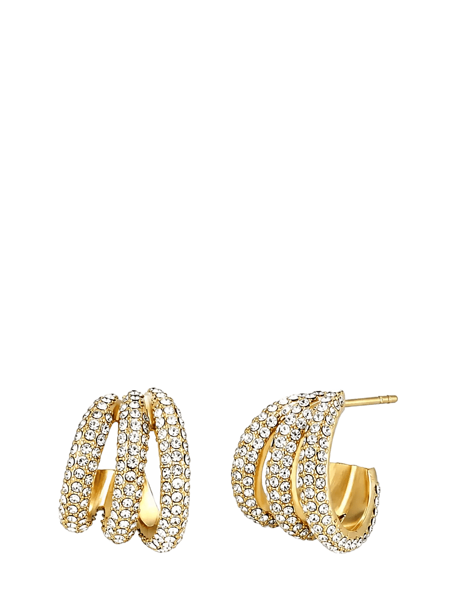 Bud To Rose - iris Trio Earring Clear/Gold - creoler & hoops - gold - 1