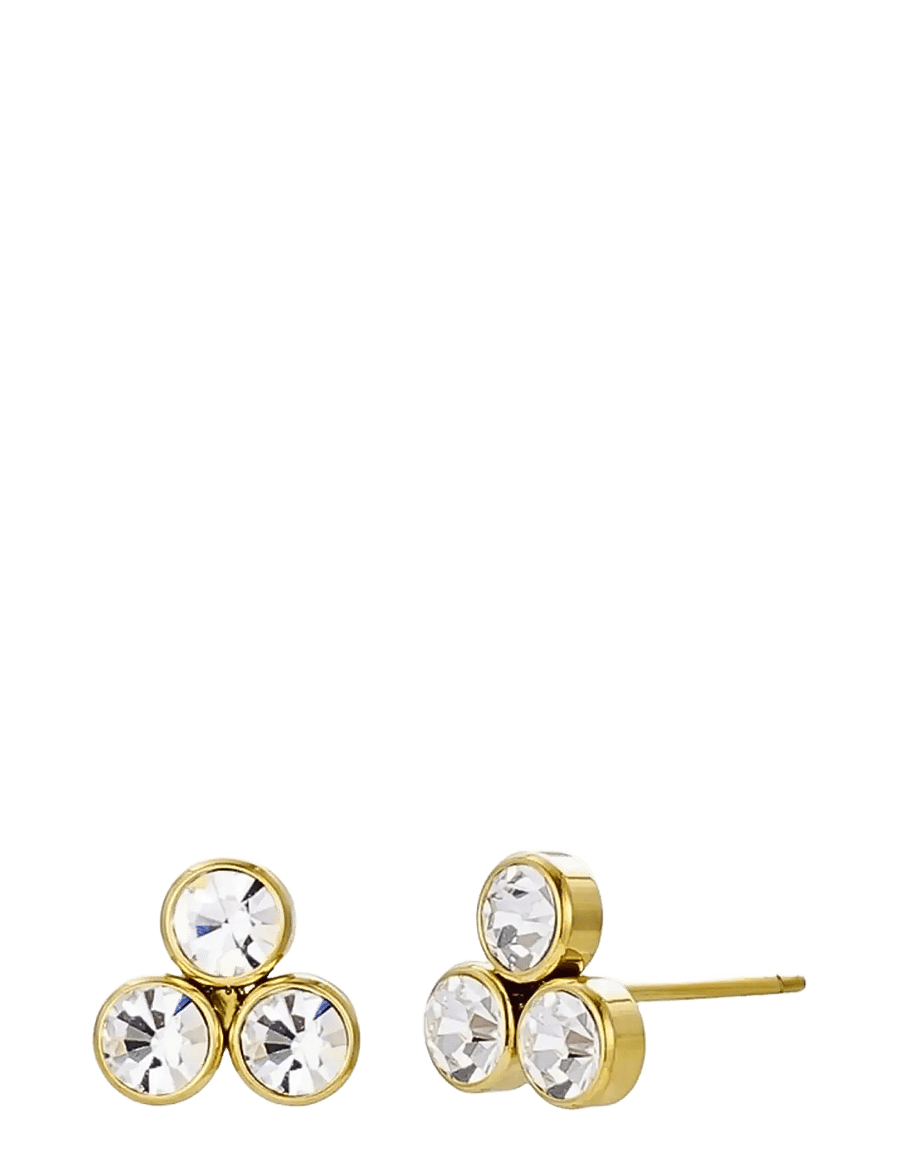 Bud To Rose - Lima Trio Earring Clear/Gold - ohrstecker - gold - 1