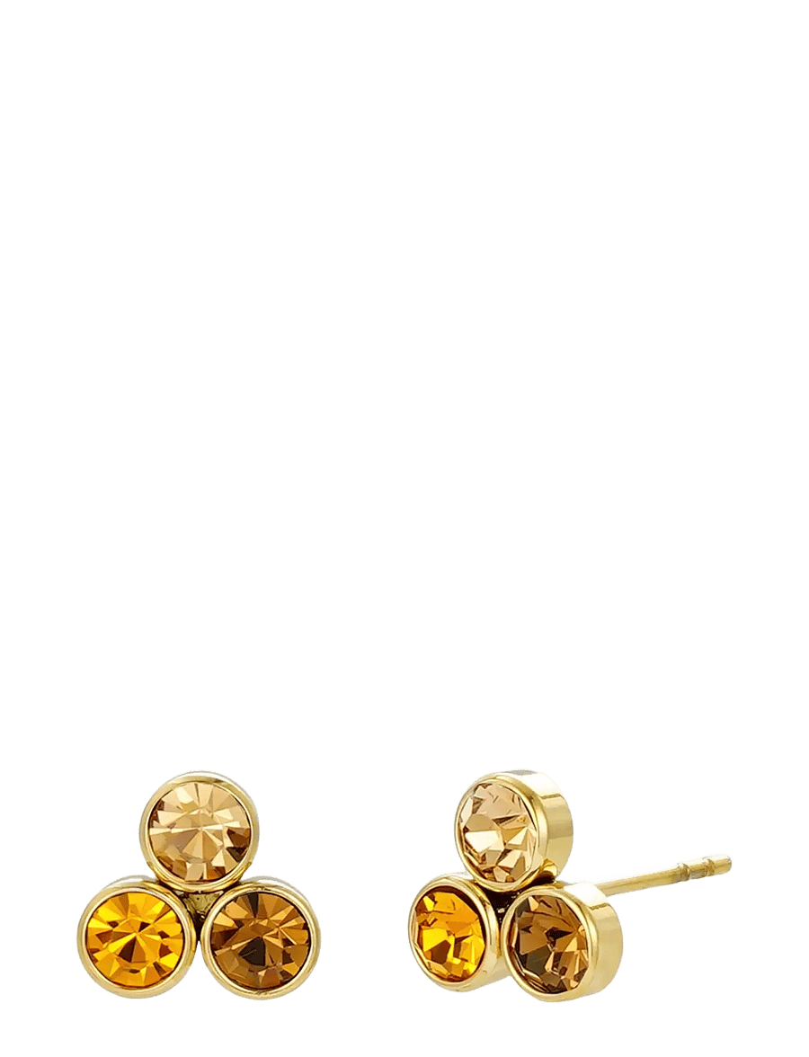 Bud To Rose - Lima Trio Earring Amber/Gold - ohrstecker - gold - 1