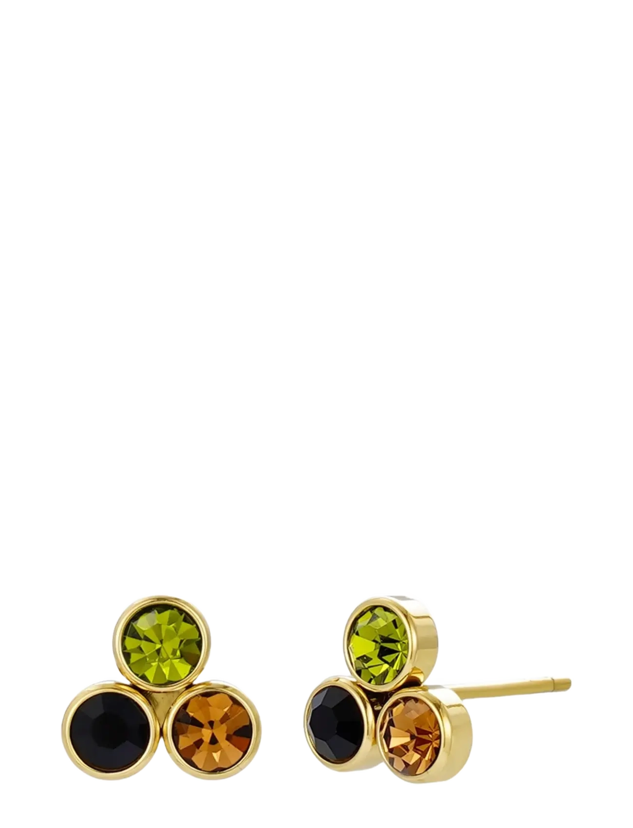 Bud To Rose Lima Trio Earring Green/Black/gold - Ohrstecker - GOLD / gold