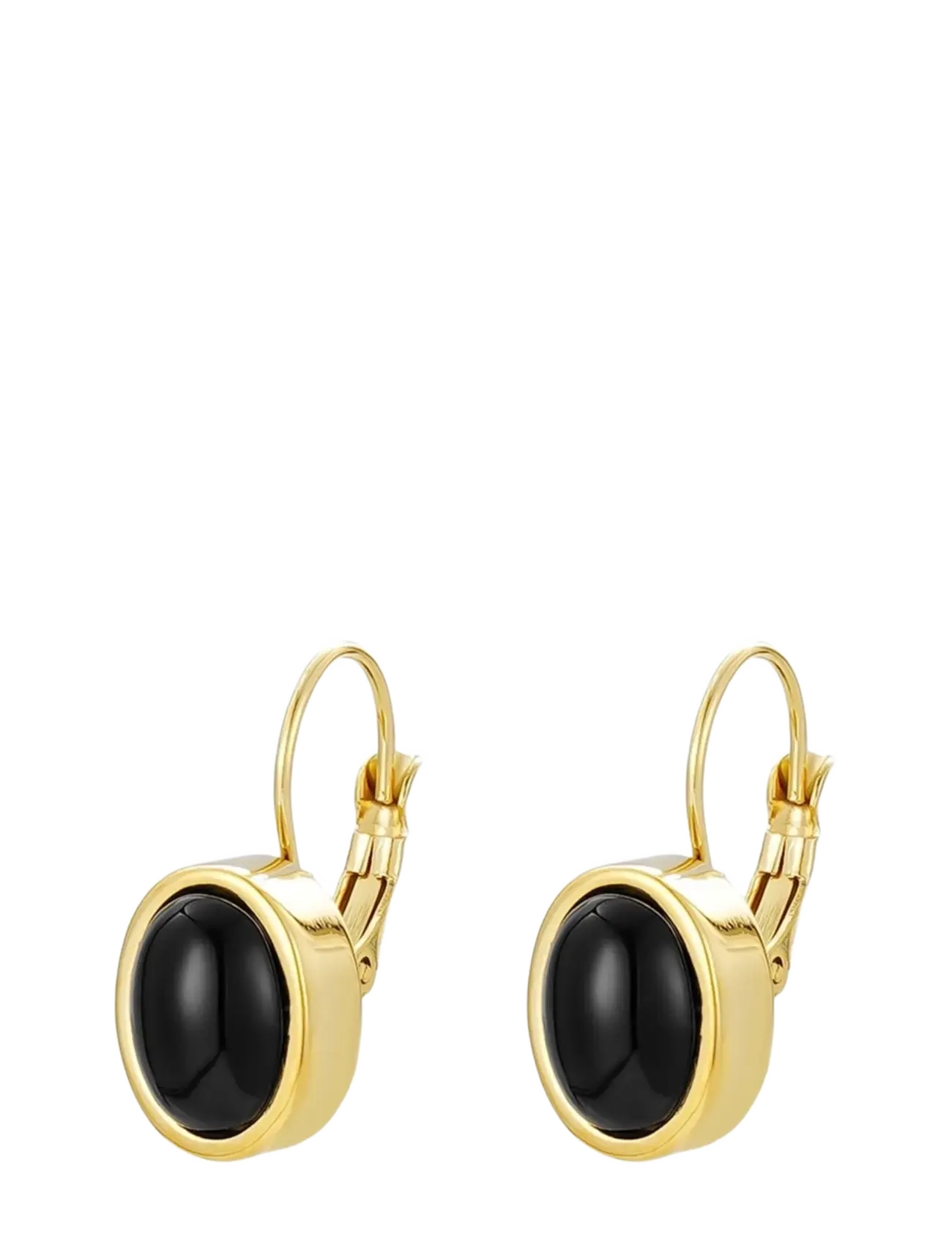 Bud To Rose Retro Earring  Black/Gold - Øreringe - GOLD / black