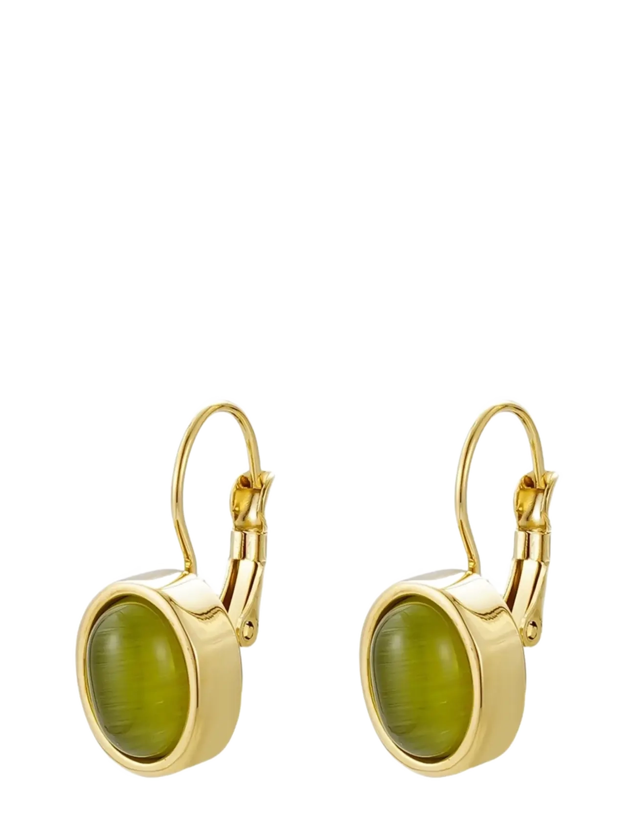 Bud To Rose Retro Earring Green/Gold - Øreringe - GOLD / green