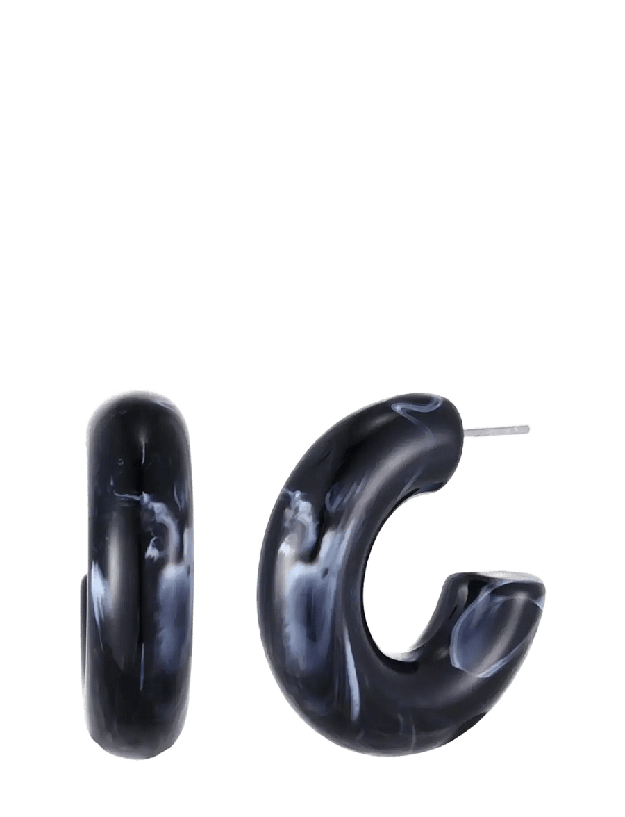 Bud To Rose - Flow Resin Hoop Black - kreolen - black - 1