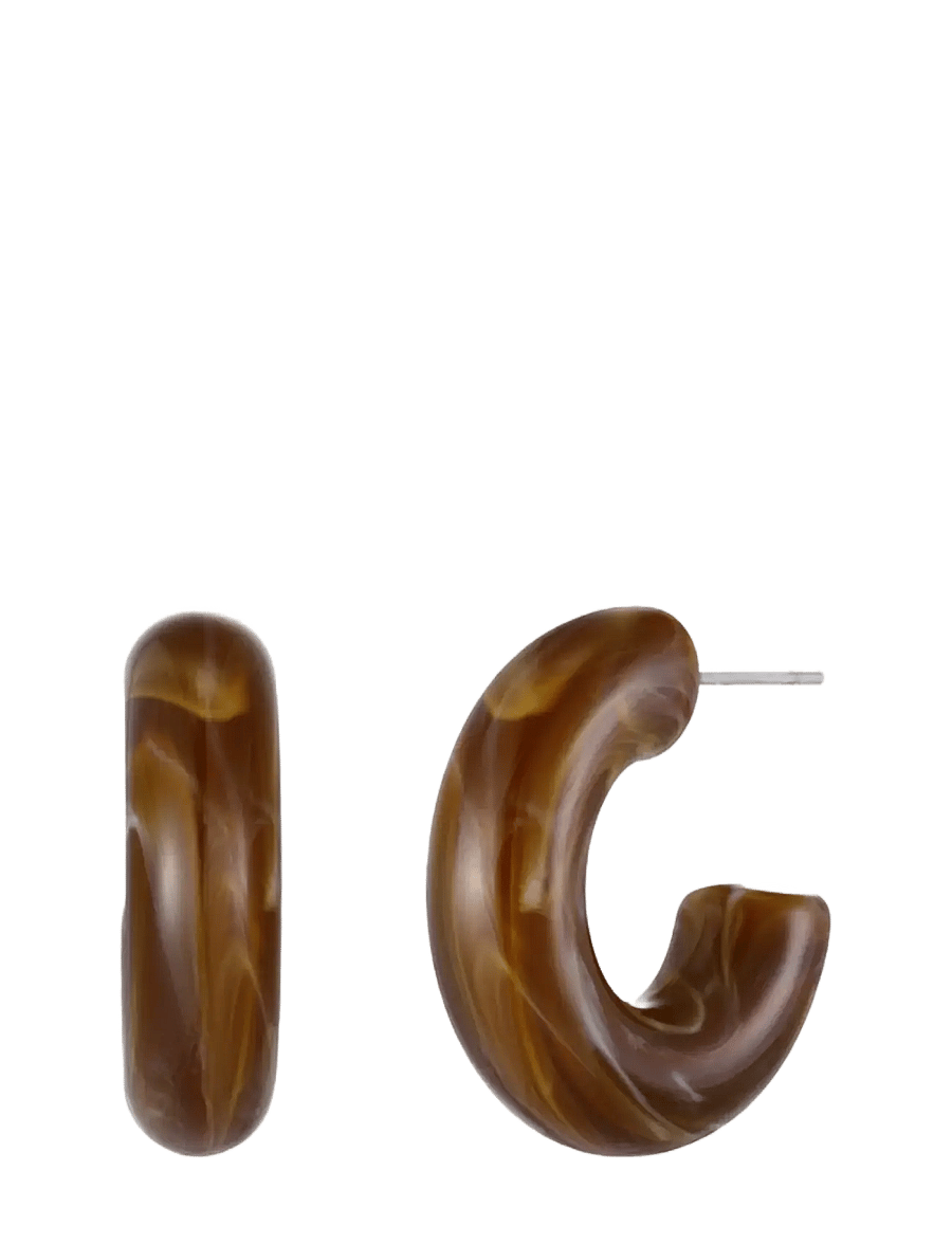 Bud To Rose - Flow Resin Hoop Black - creoler & hoops - brown - 1