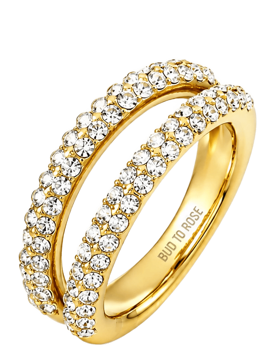 Bud To Rose - Iris Ring Clear/Gold - ringar - gold - 1