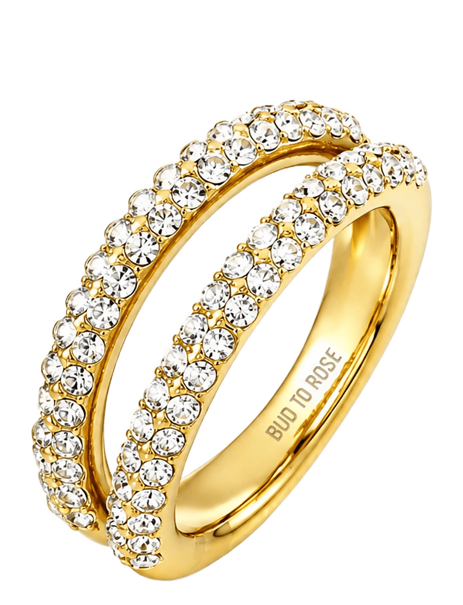 Bud To Rose - Iris Ring Clear/Gold - ringe - gold - 1