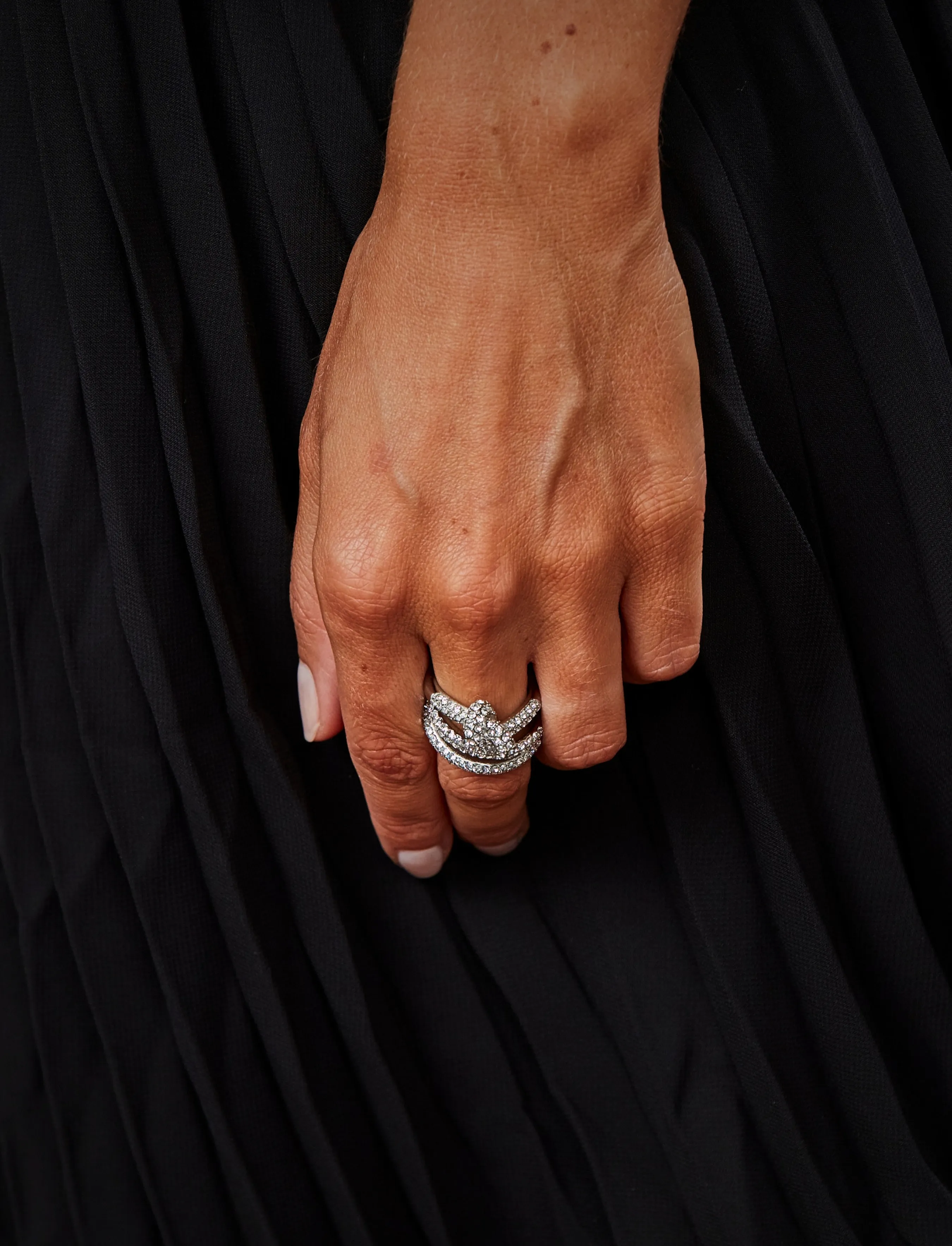 Bud To Rose - Knot Crystal Ring Clear/Silver - ringar - silver - 2