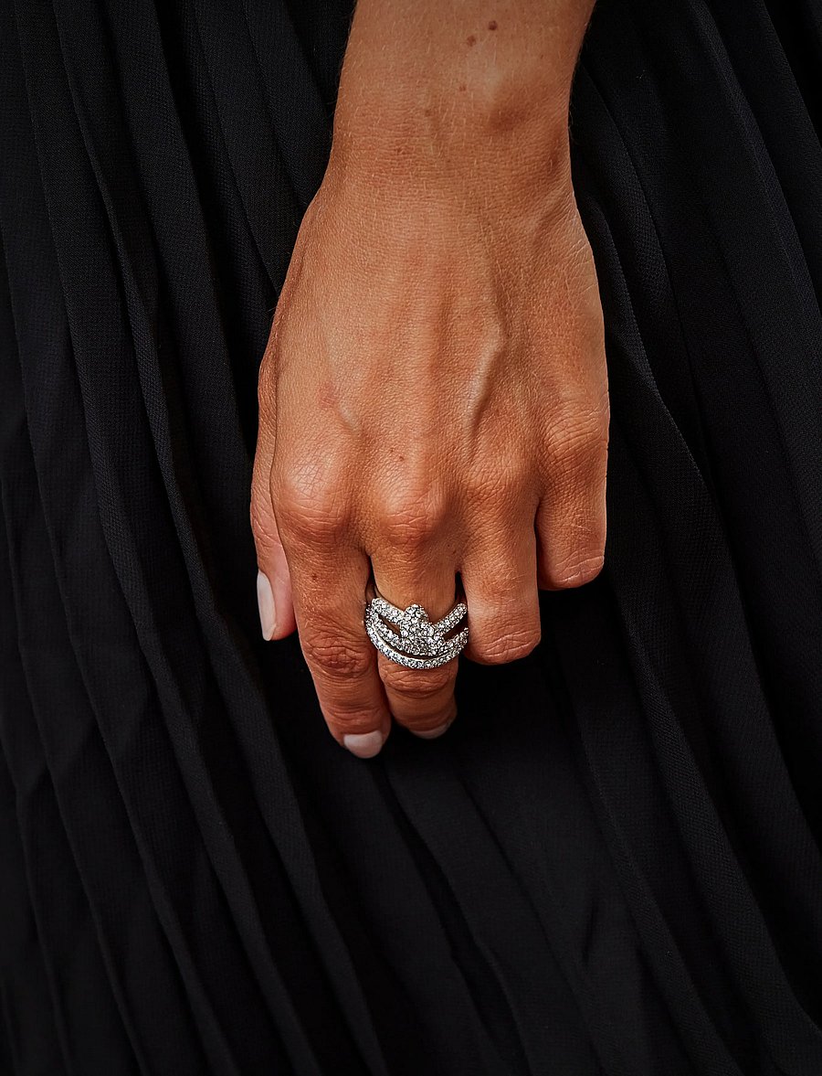 Bud To Rose - Knot Crystal Ring Clear/Silver - ringar - silver - 2