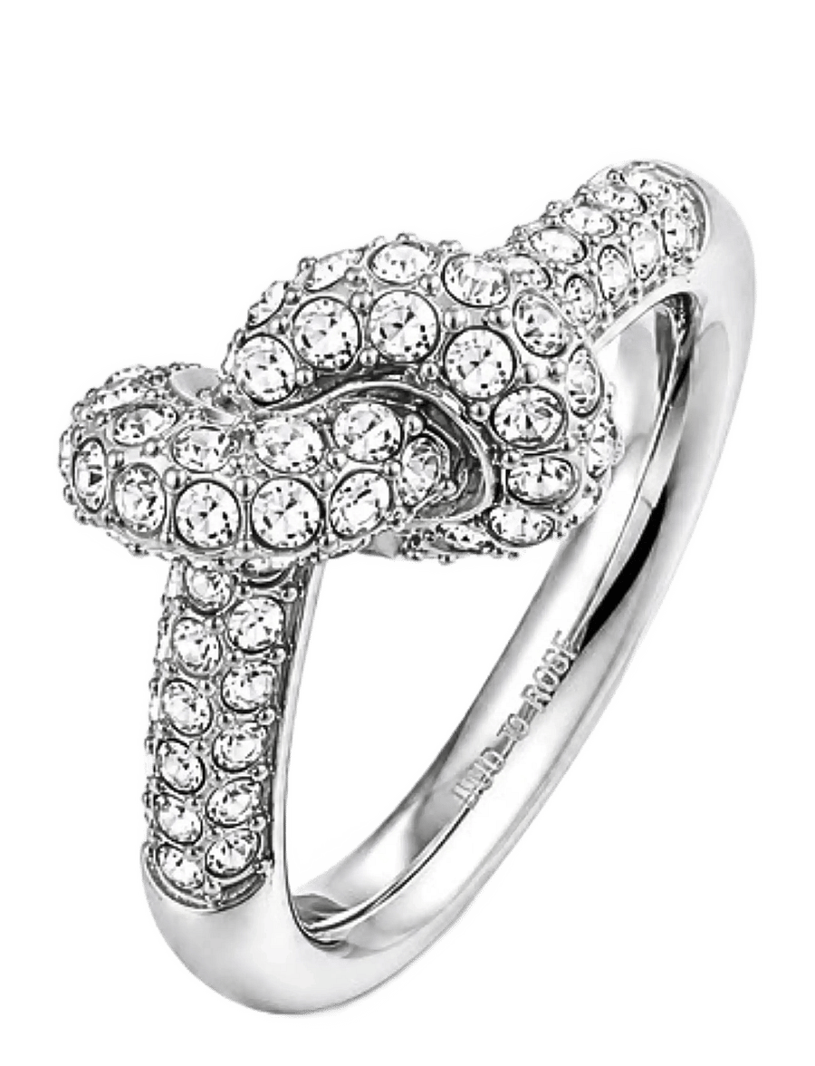 Bud To Rose - Knot Crystal Ring Clear/Silver - ringar - silver - 1